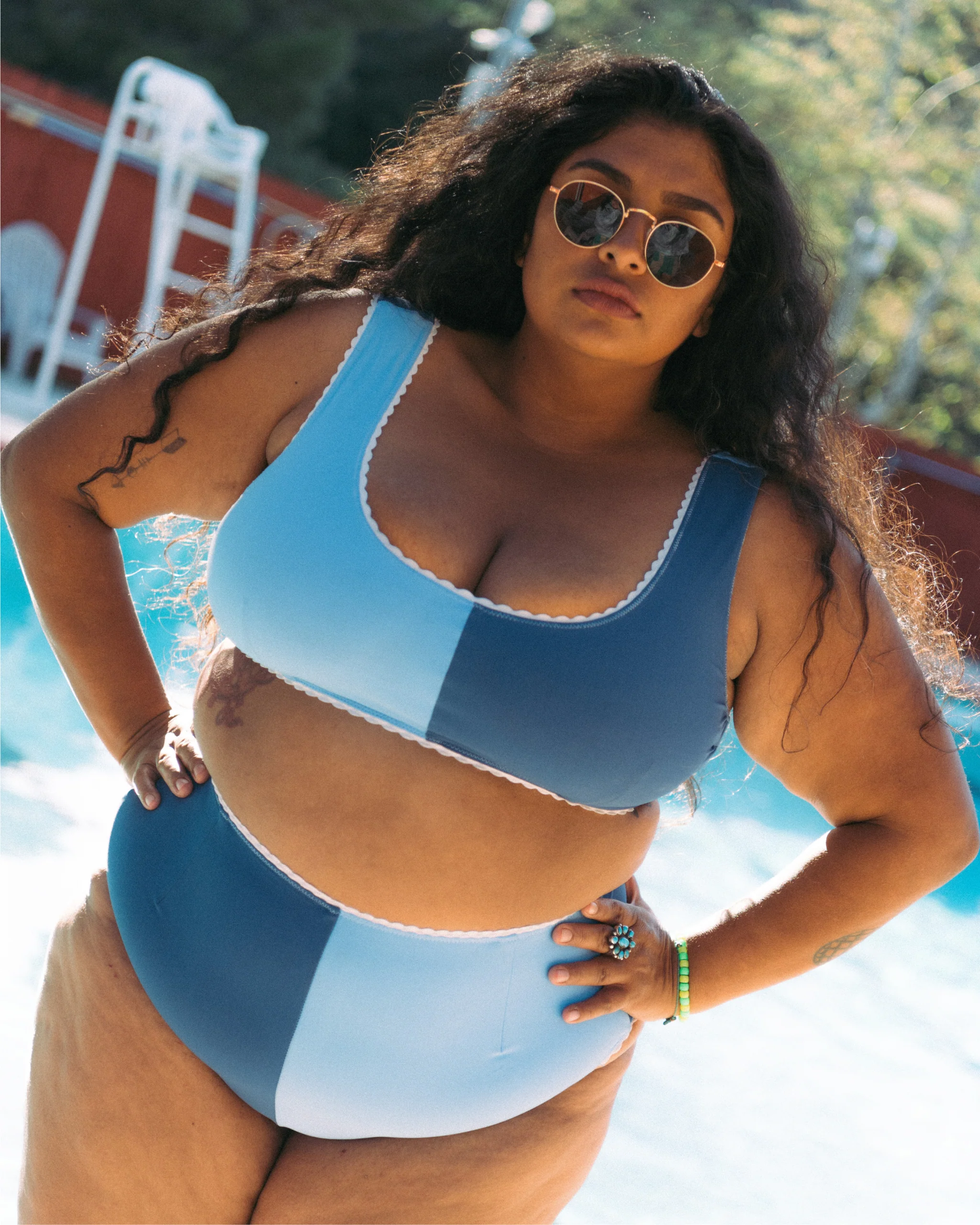 Two-Tone Bikini (Blue Poppy/Navy) - Image 13