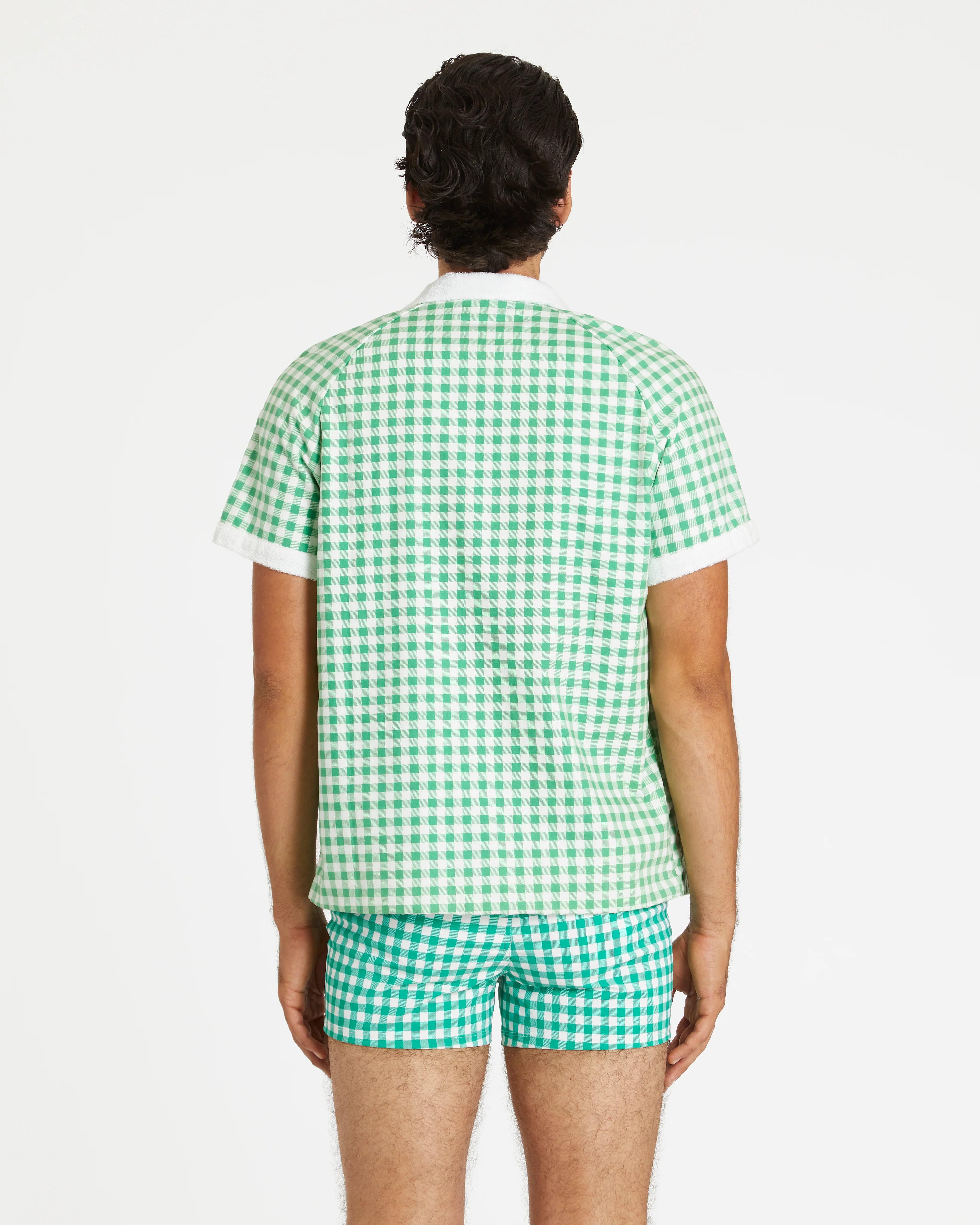 Gingham Cabana Shirt (Green) - Image 4