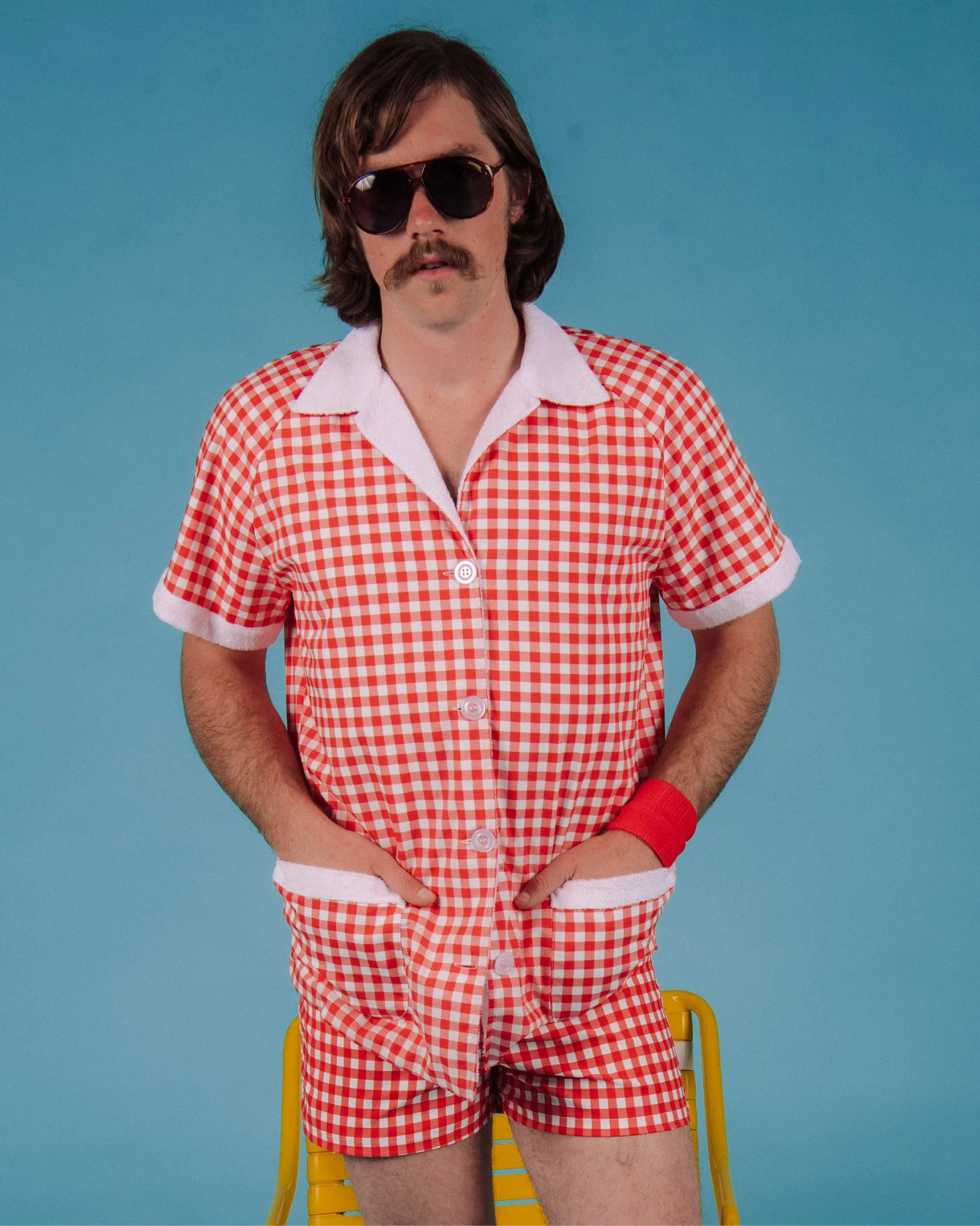 Gingham Cabana Shirt (Red) - Image 10