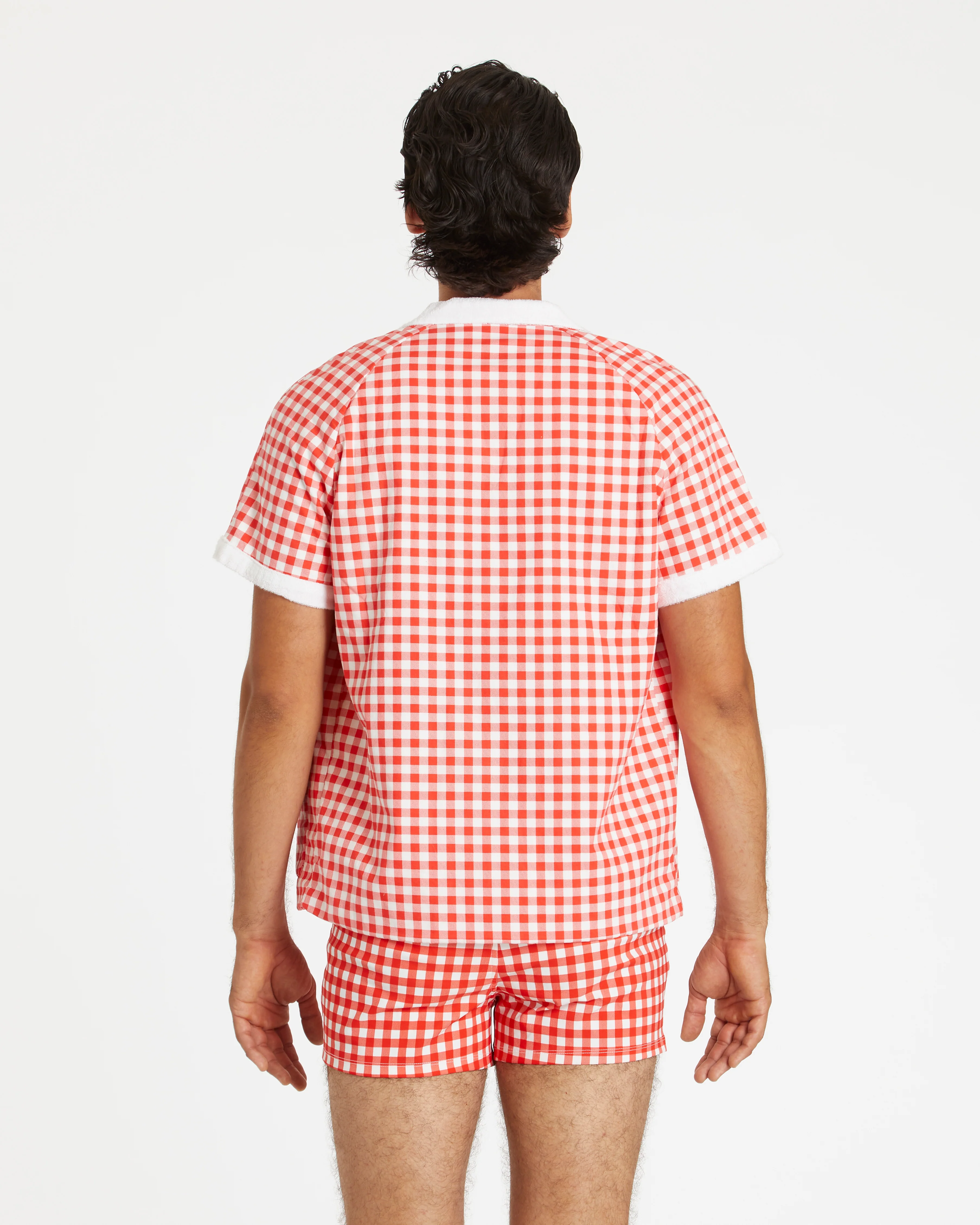 Gingham Cabana Shirt (Red) - Image 3