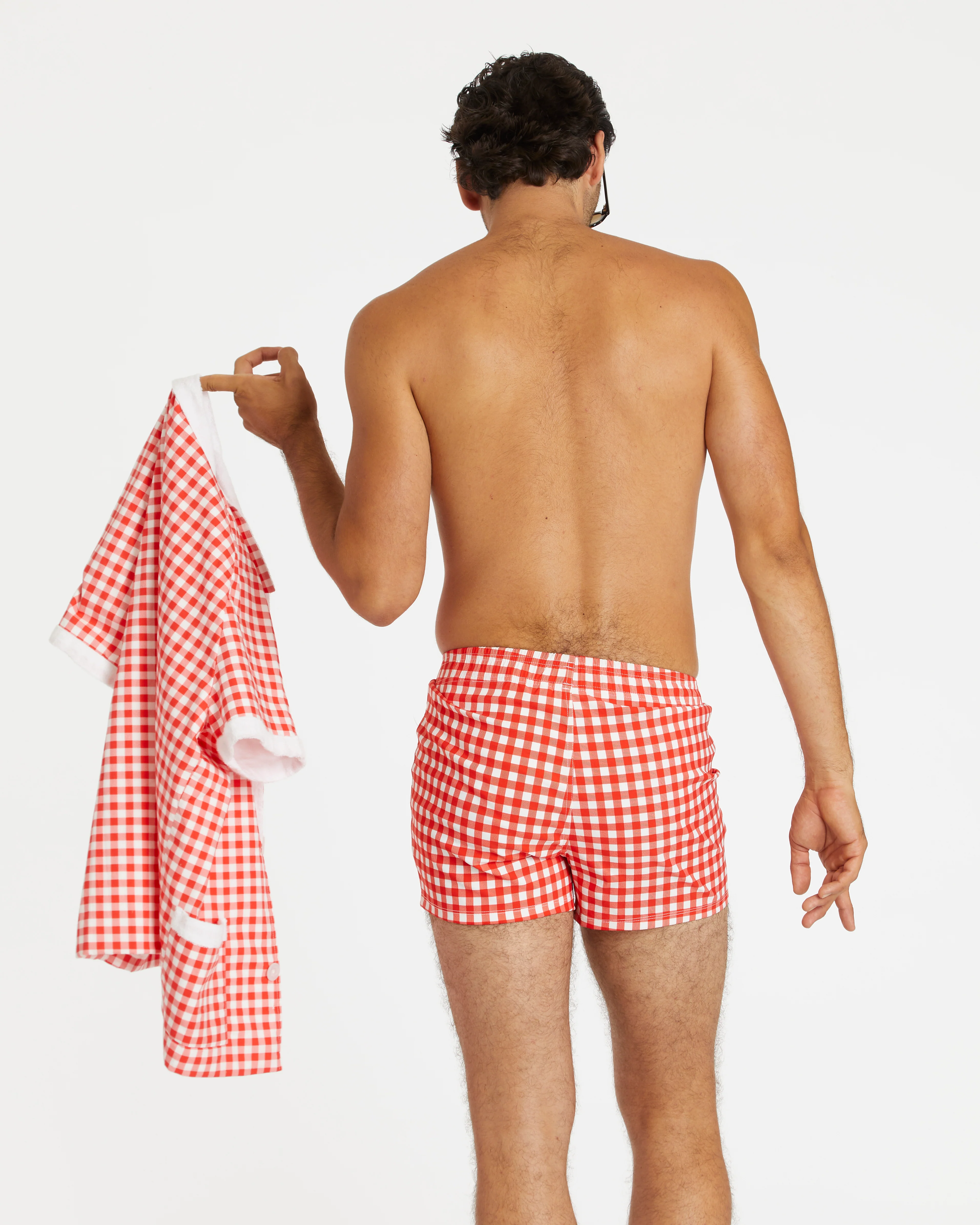 Gingham Cabana Shirt (Red) - Image 4