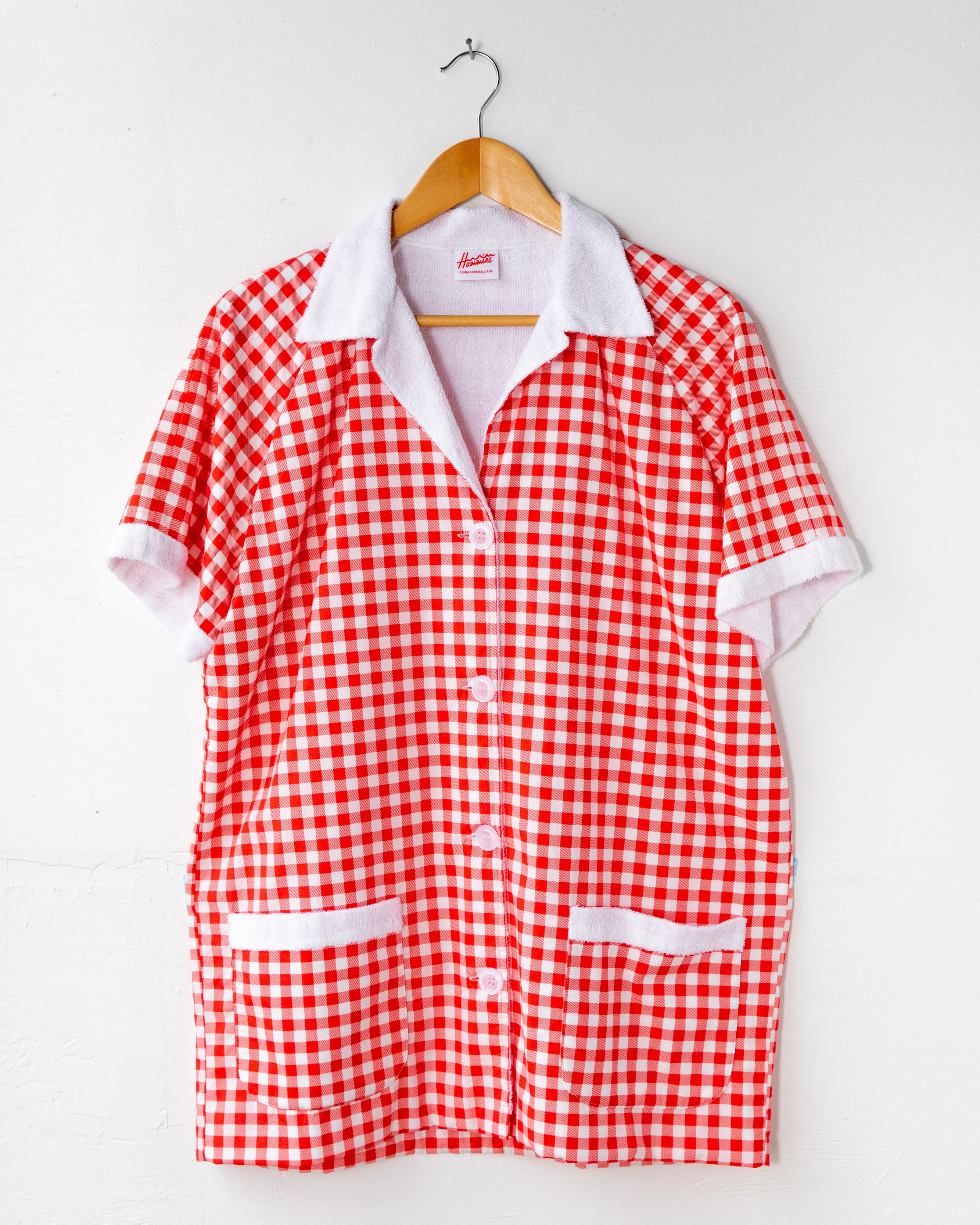 Gingham Cabana Shirt (Red) - Image 7