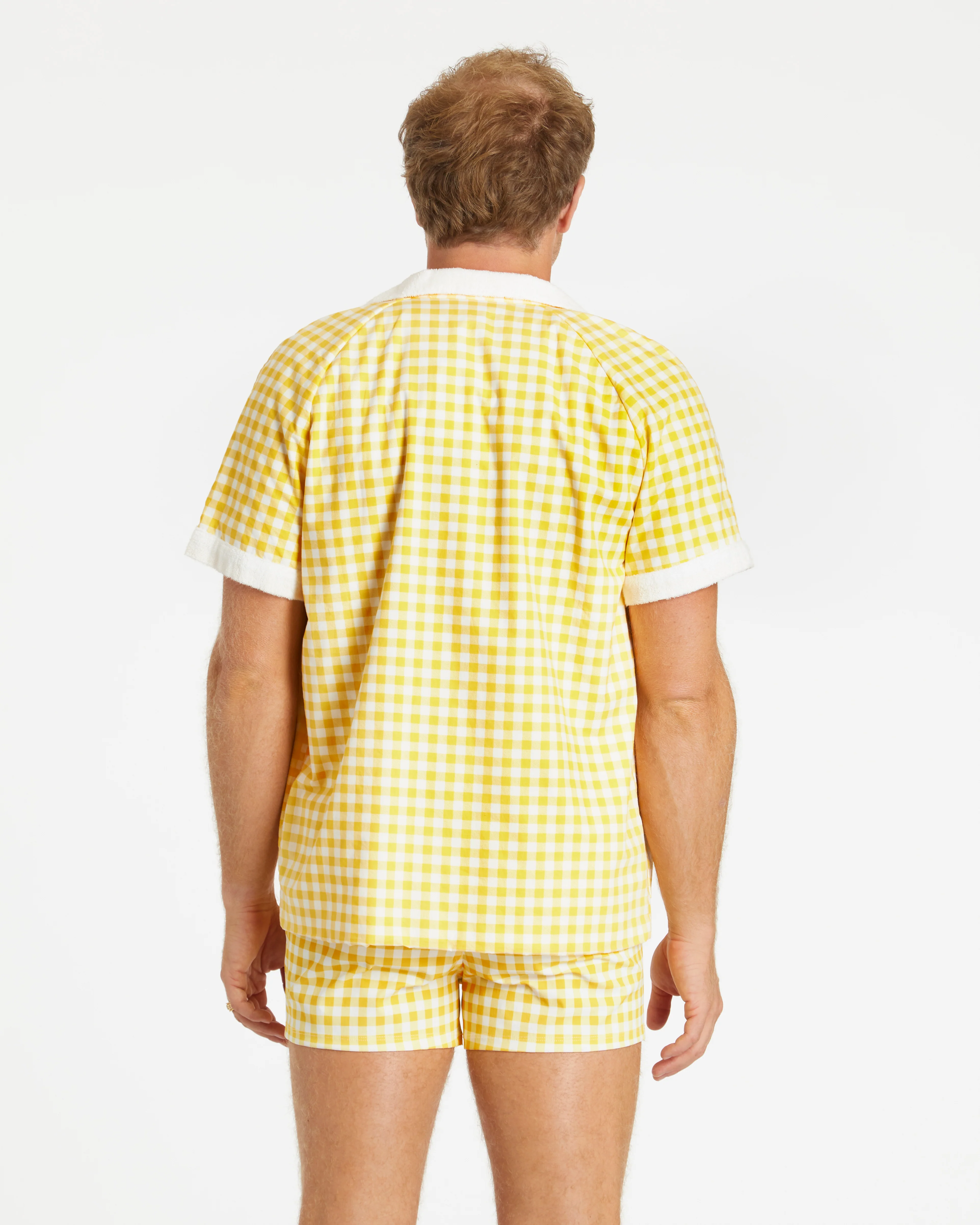 Gingham Cabana Shirt (Yellow) - Image 3