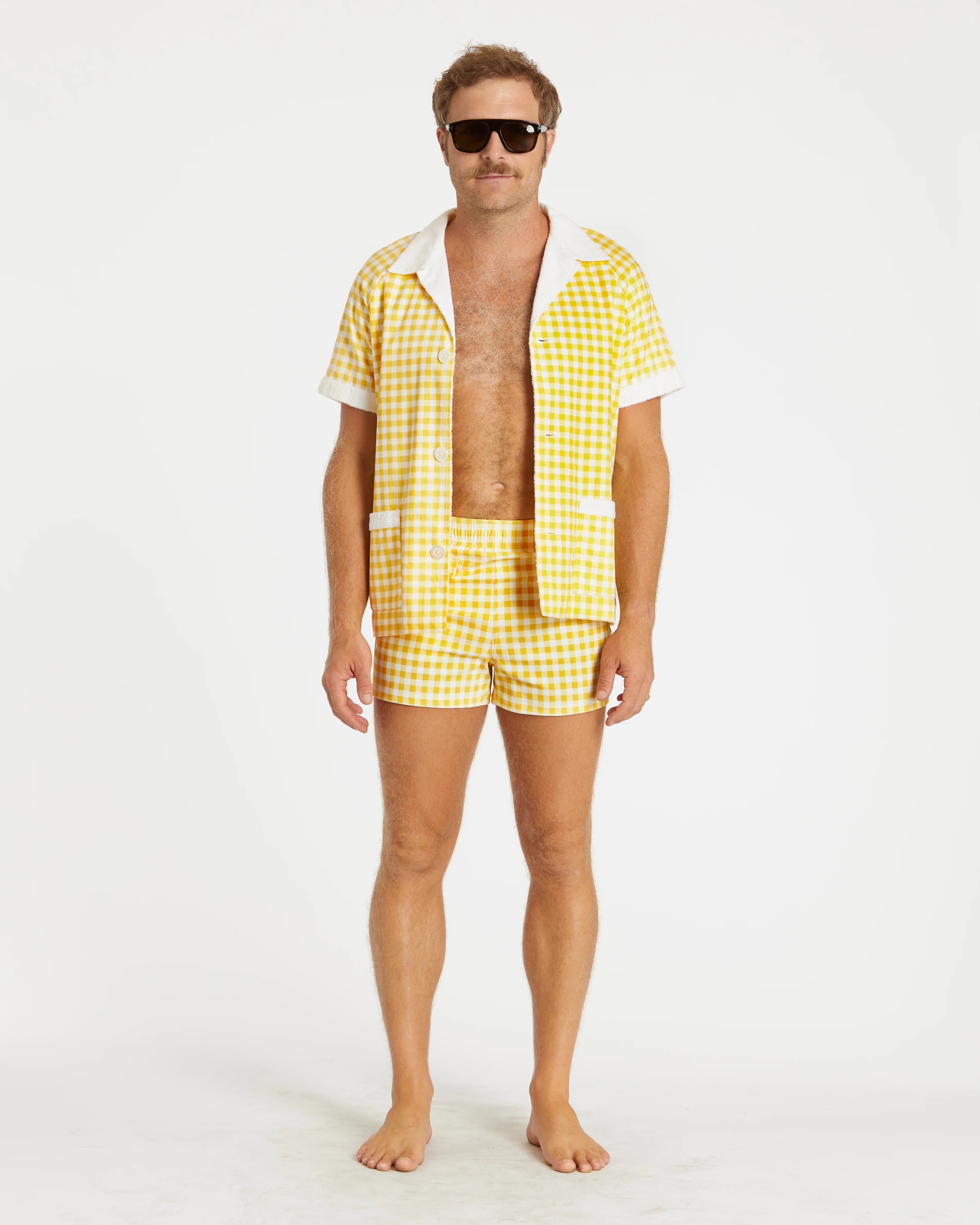 Gingham Cabana Shirt (Yellow) - Image 5