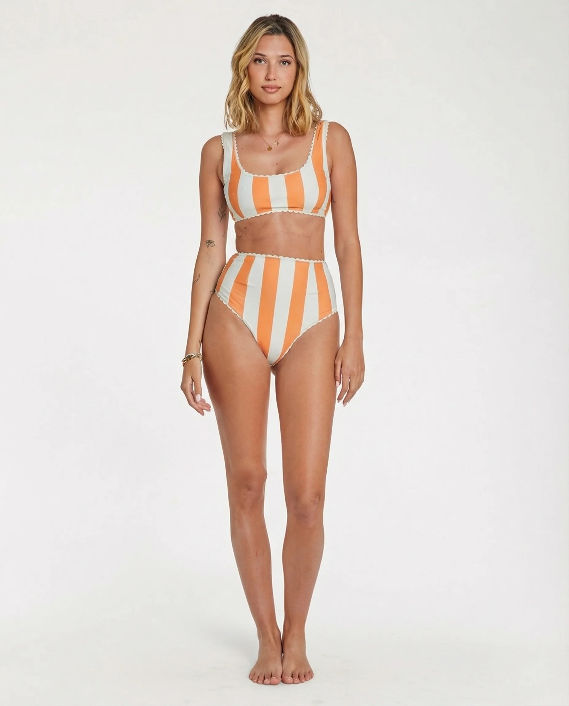 Cabana Stripe Bikini (Orange Poppy) - Image 6