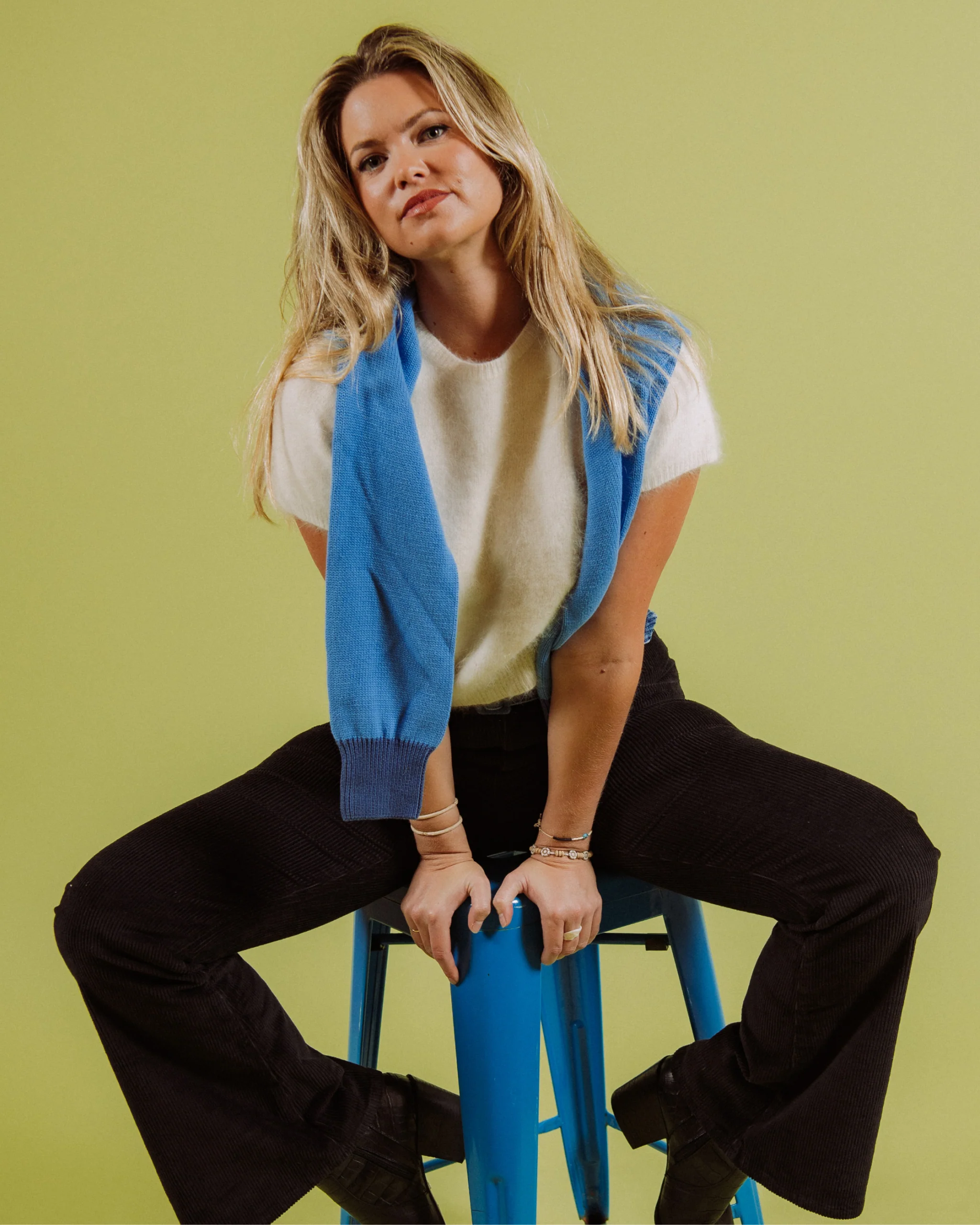 Crop Sweater (Blue Poppy/Navy) - Image 11