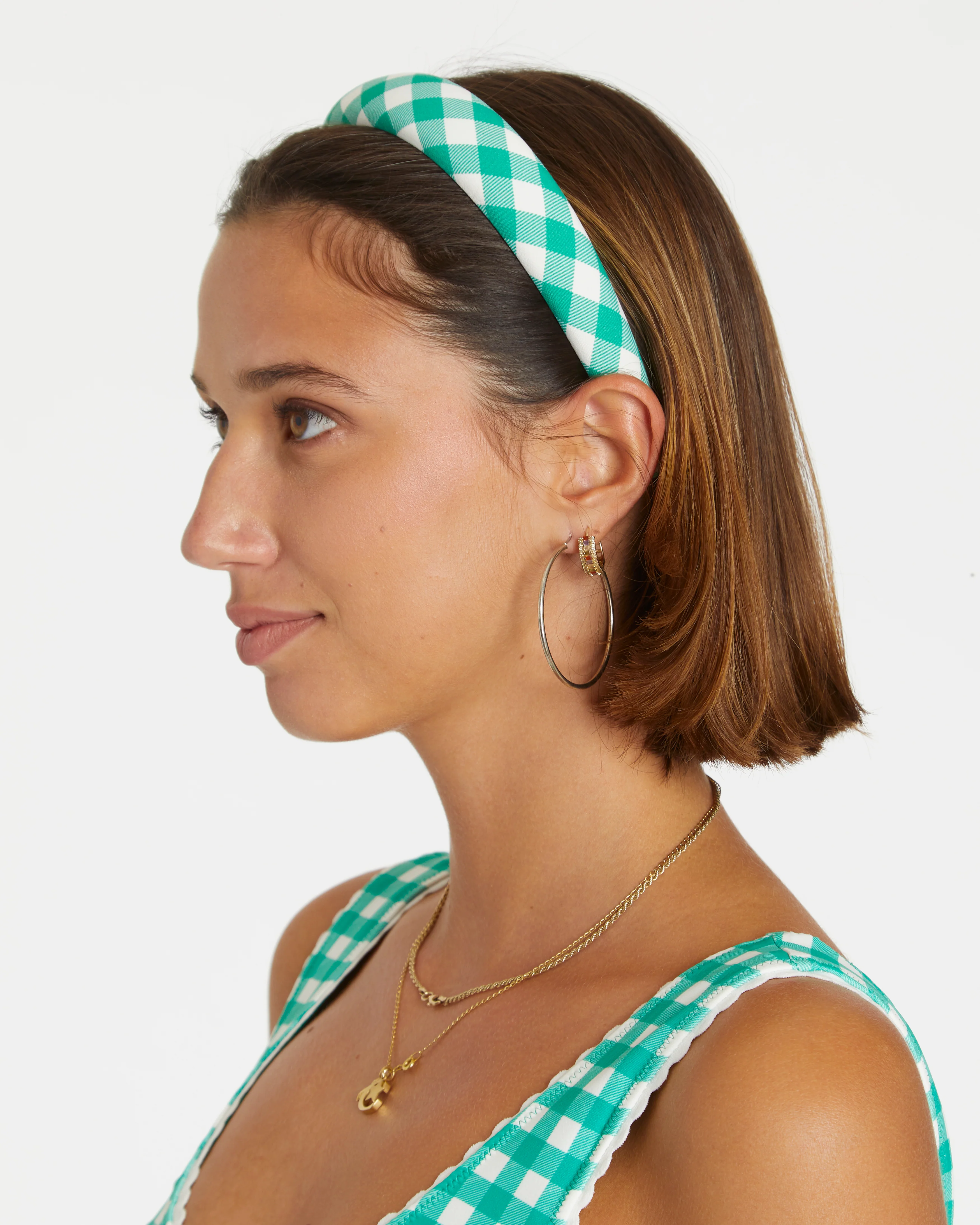 Gingham Headband (Green) - Image 3