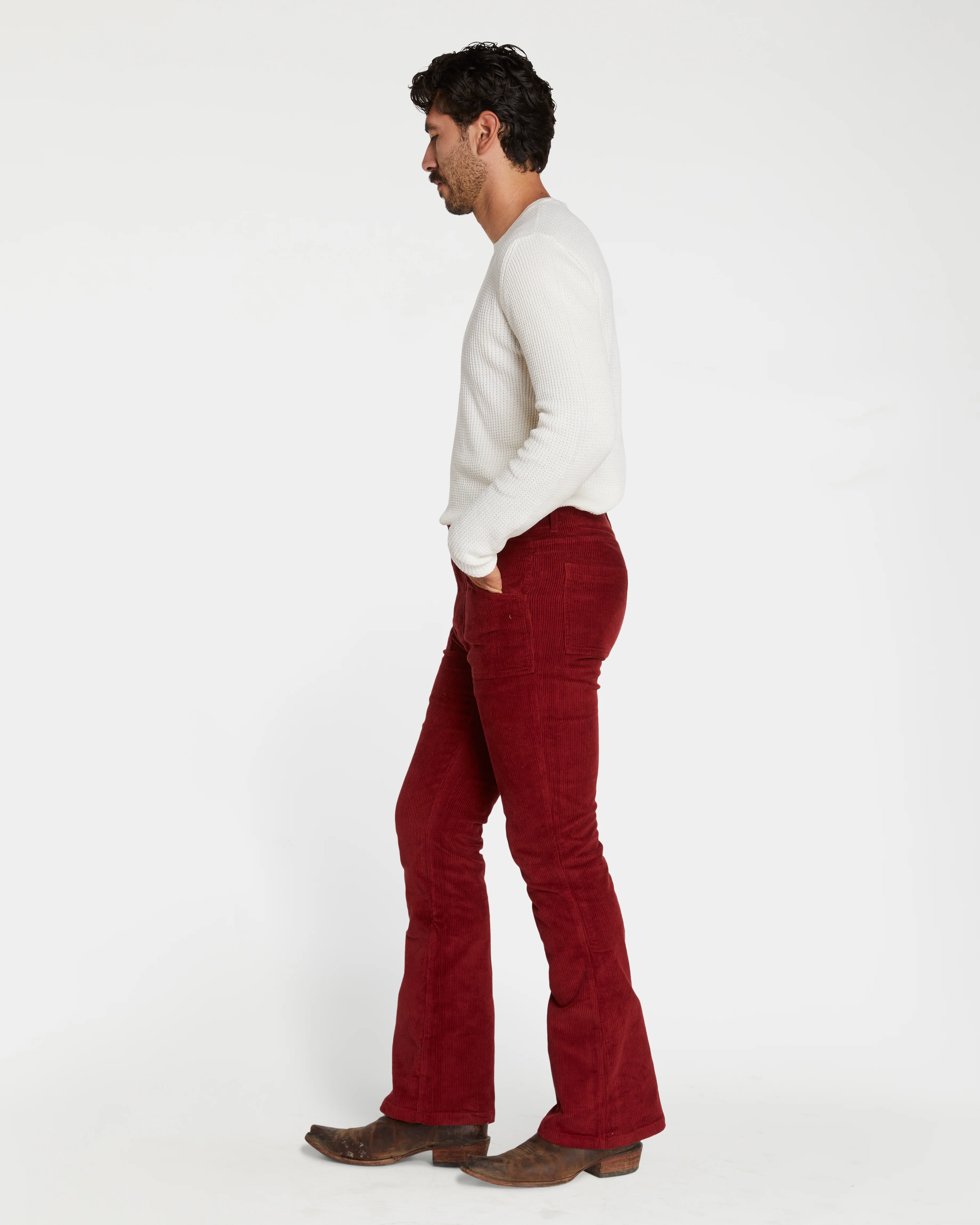 Men's Bell Bottom (Burgundy) - Image 3