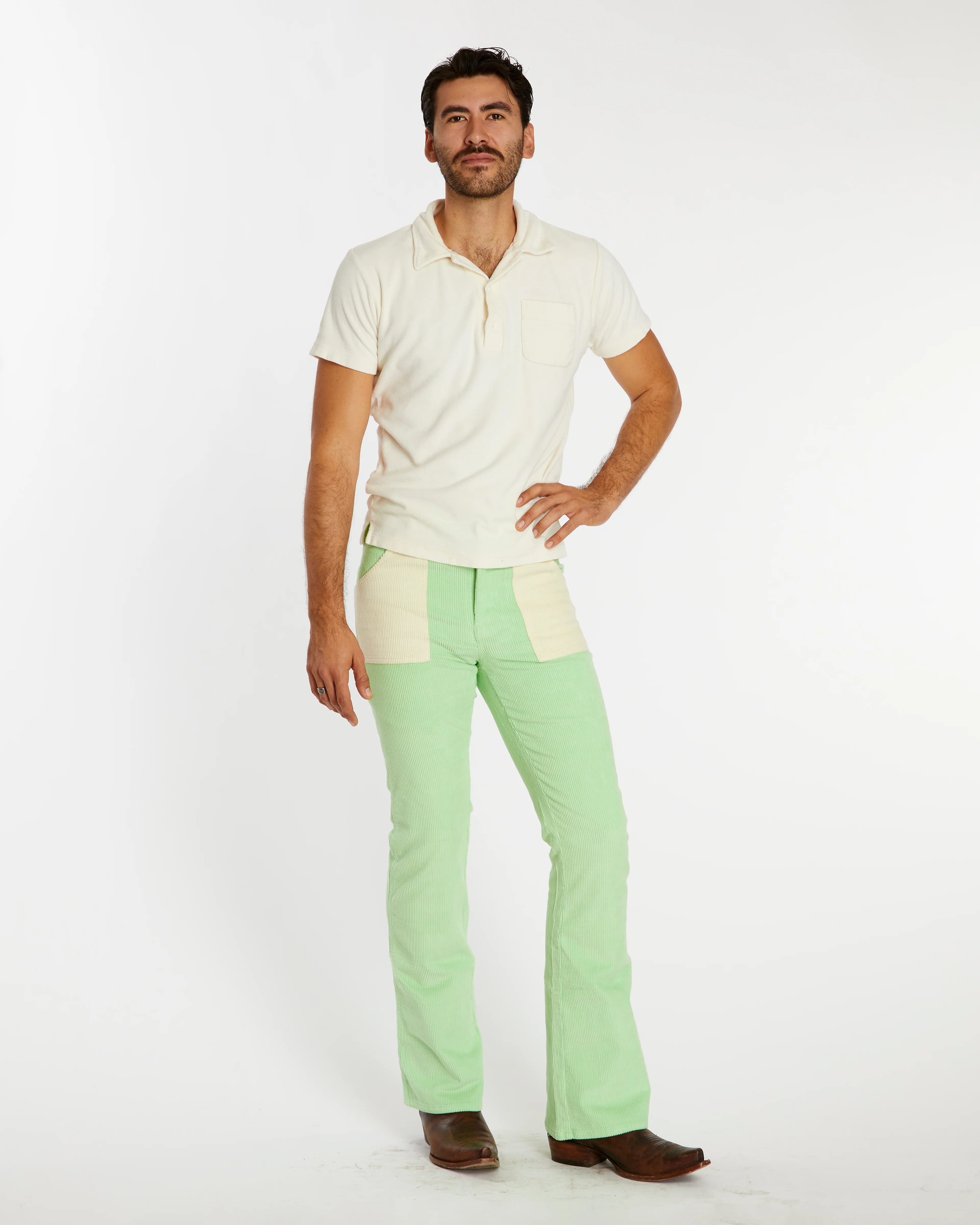 Men's Bell Bottom (Honeydew/Cream) - Image 3