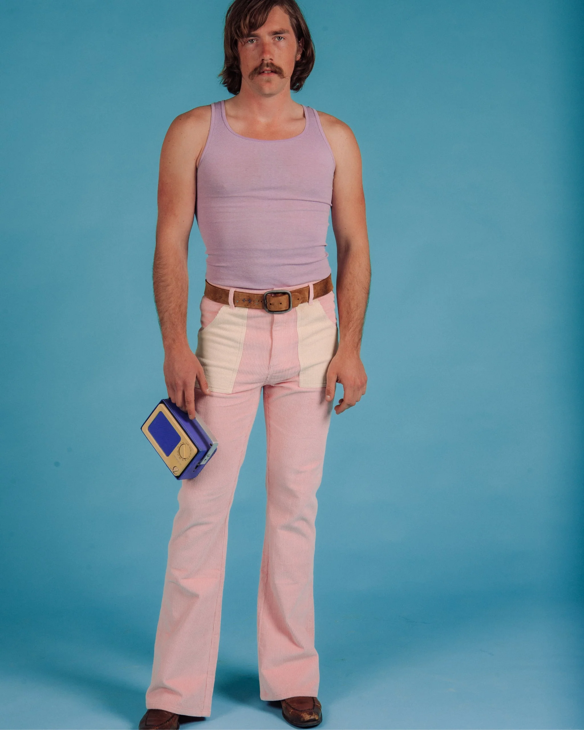 Men's Bell Bottom (Powder Pink/Cream) - Image 4