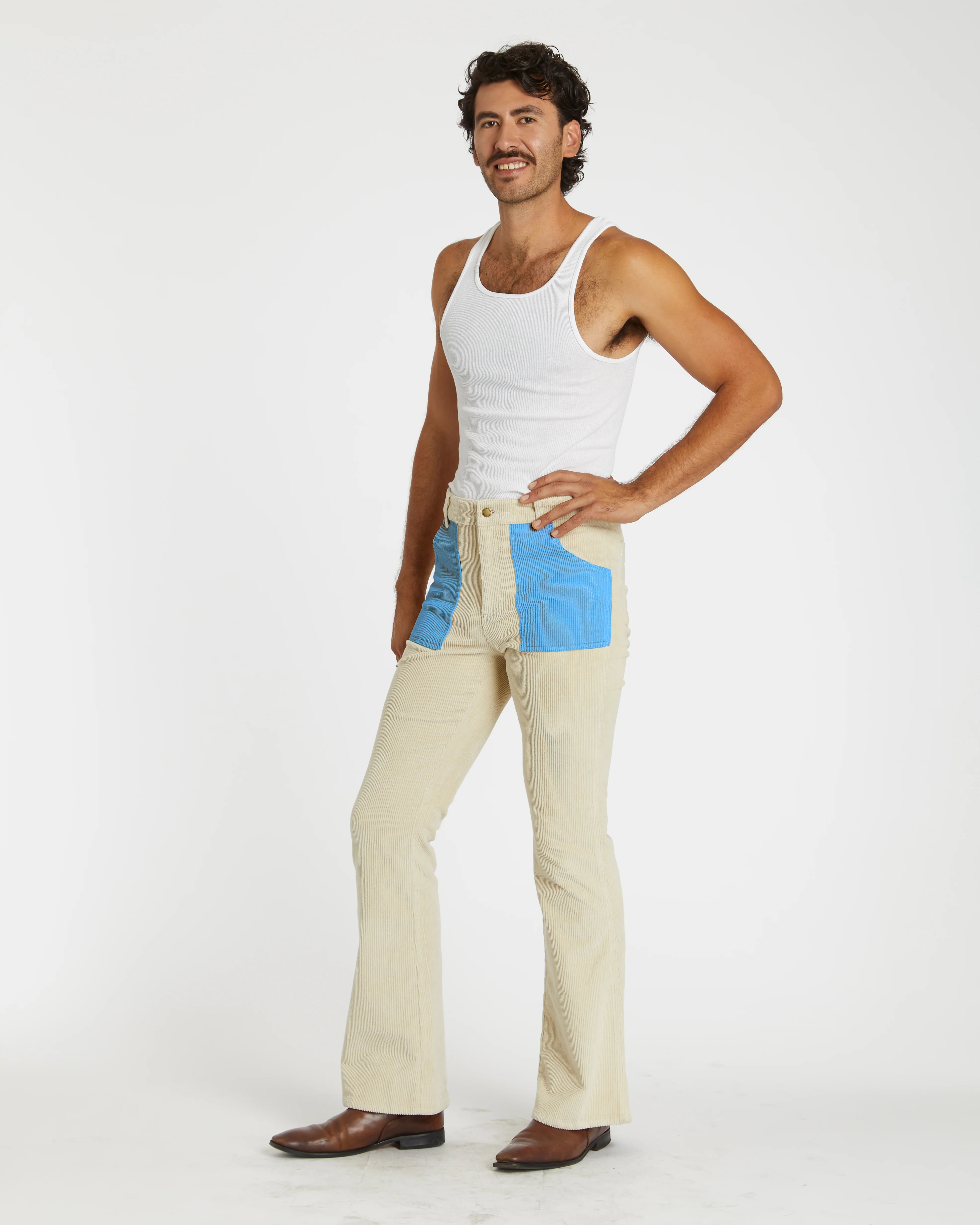 Men's Bell Bottom (Sand/Blue Poppy) - Image 3