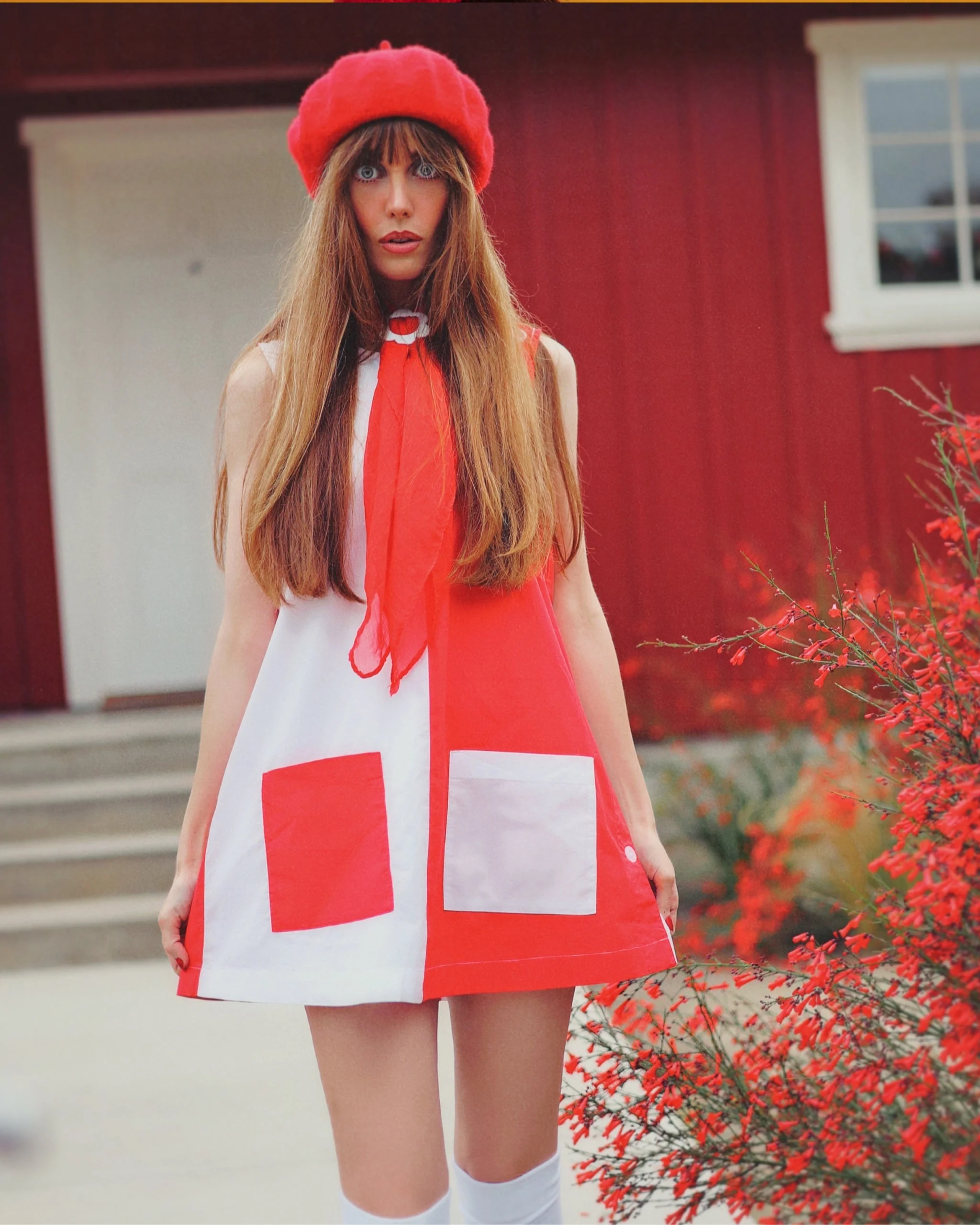 Two-Tone Smock (Red/White) - Image 10