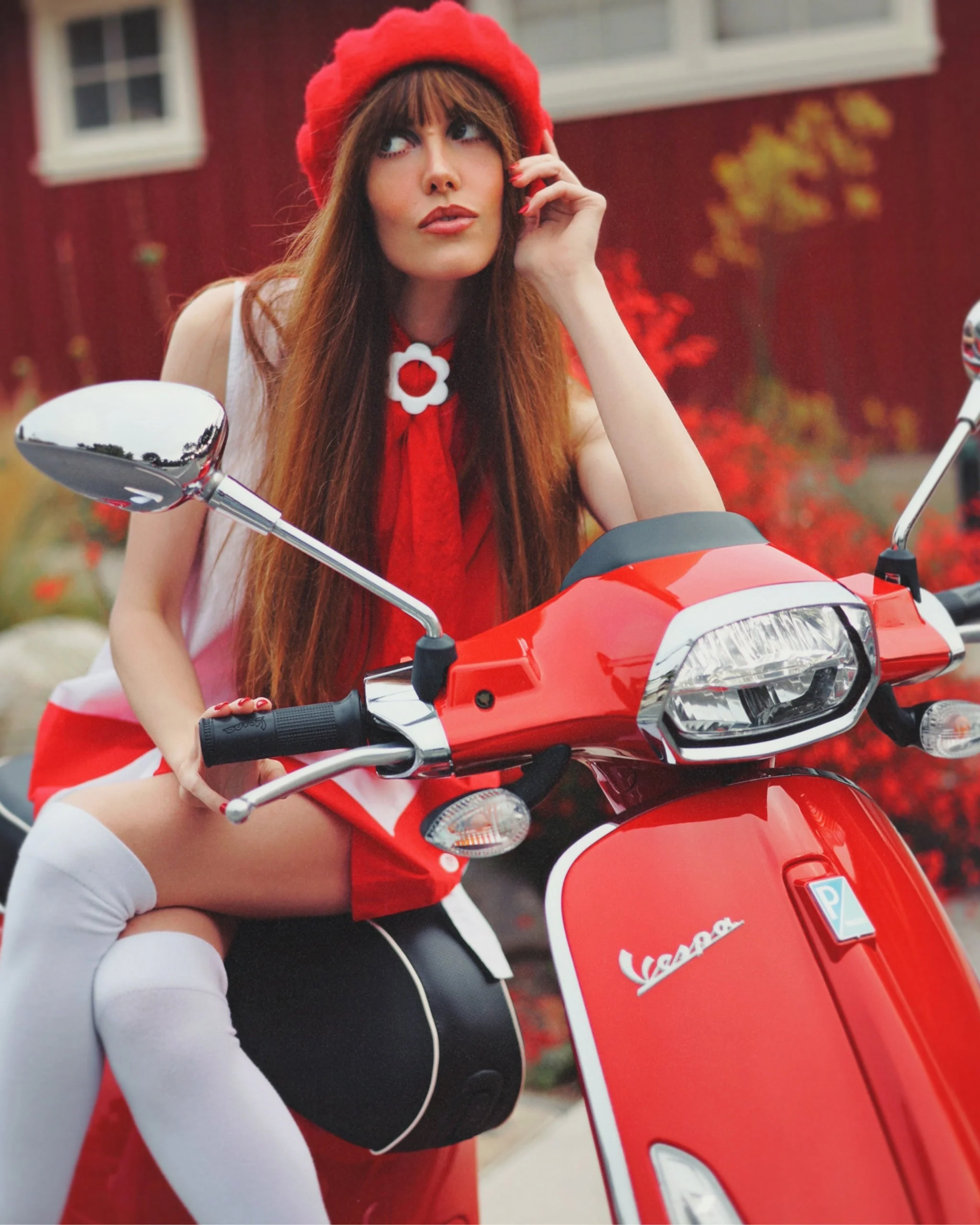Two-Tone Smock (Red/White) - Image 11