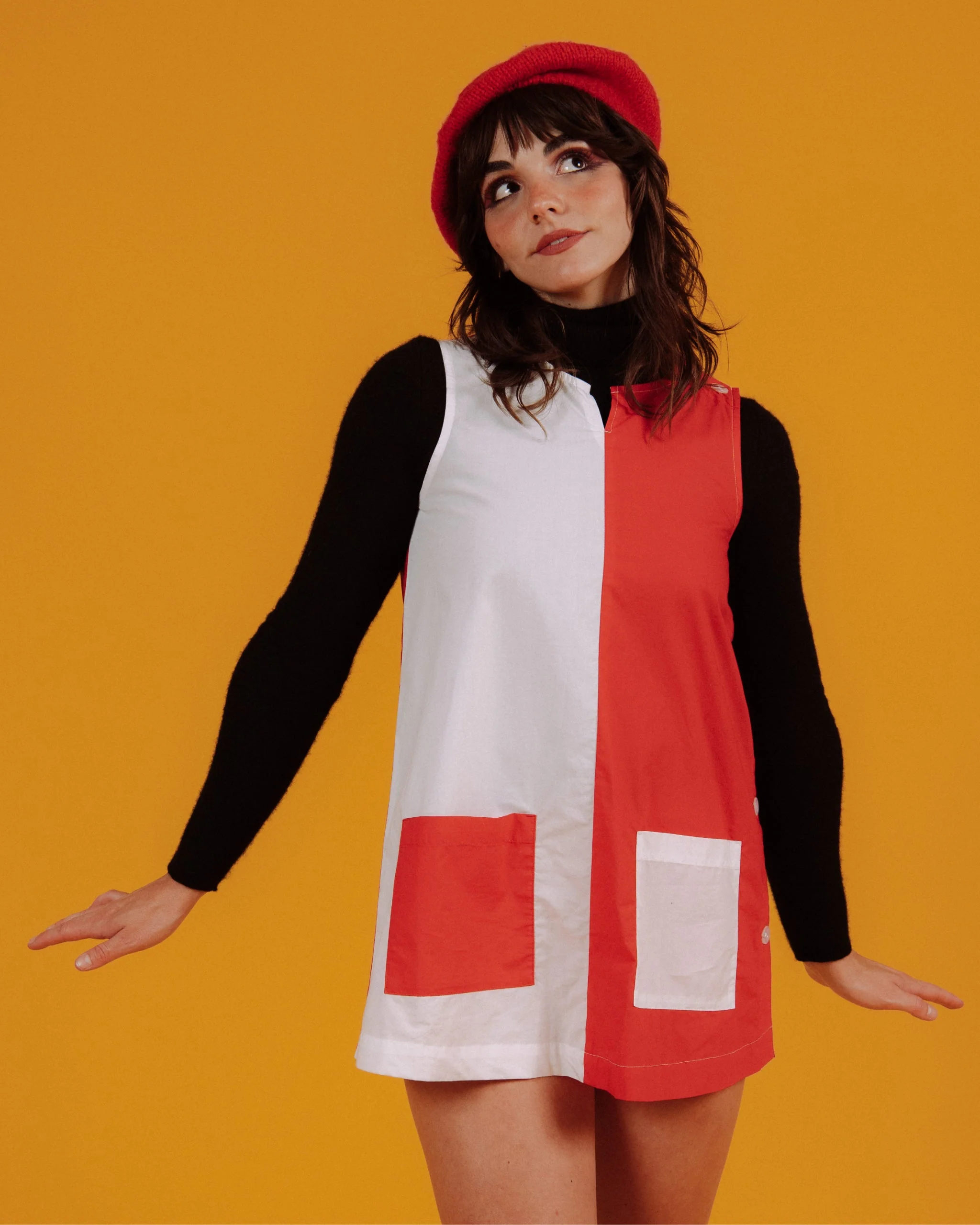 Two-Tone Smock (Red/White) - Image 14