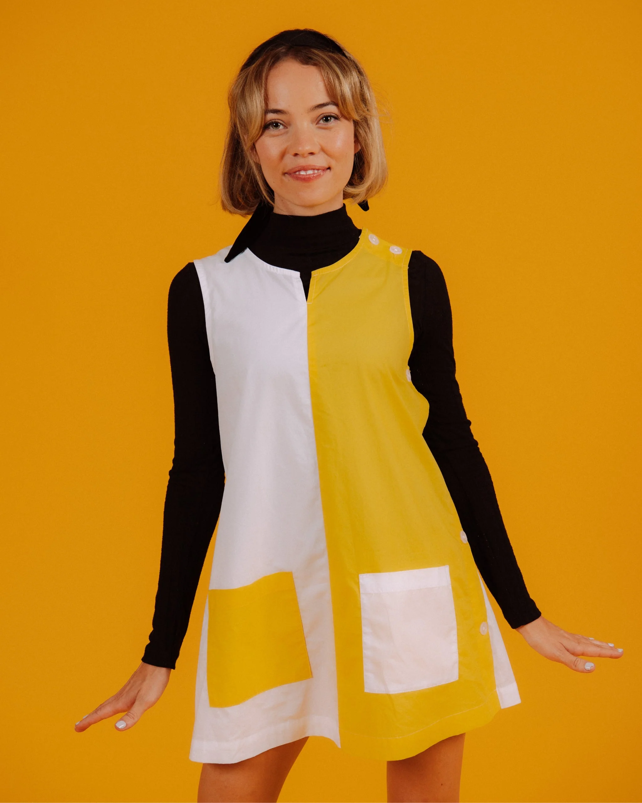 Two-Tone Smock (Yellow/White) - Image 11