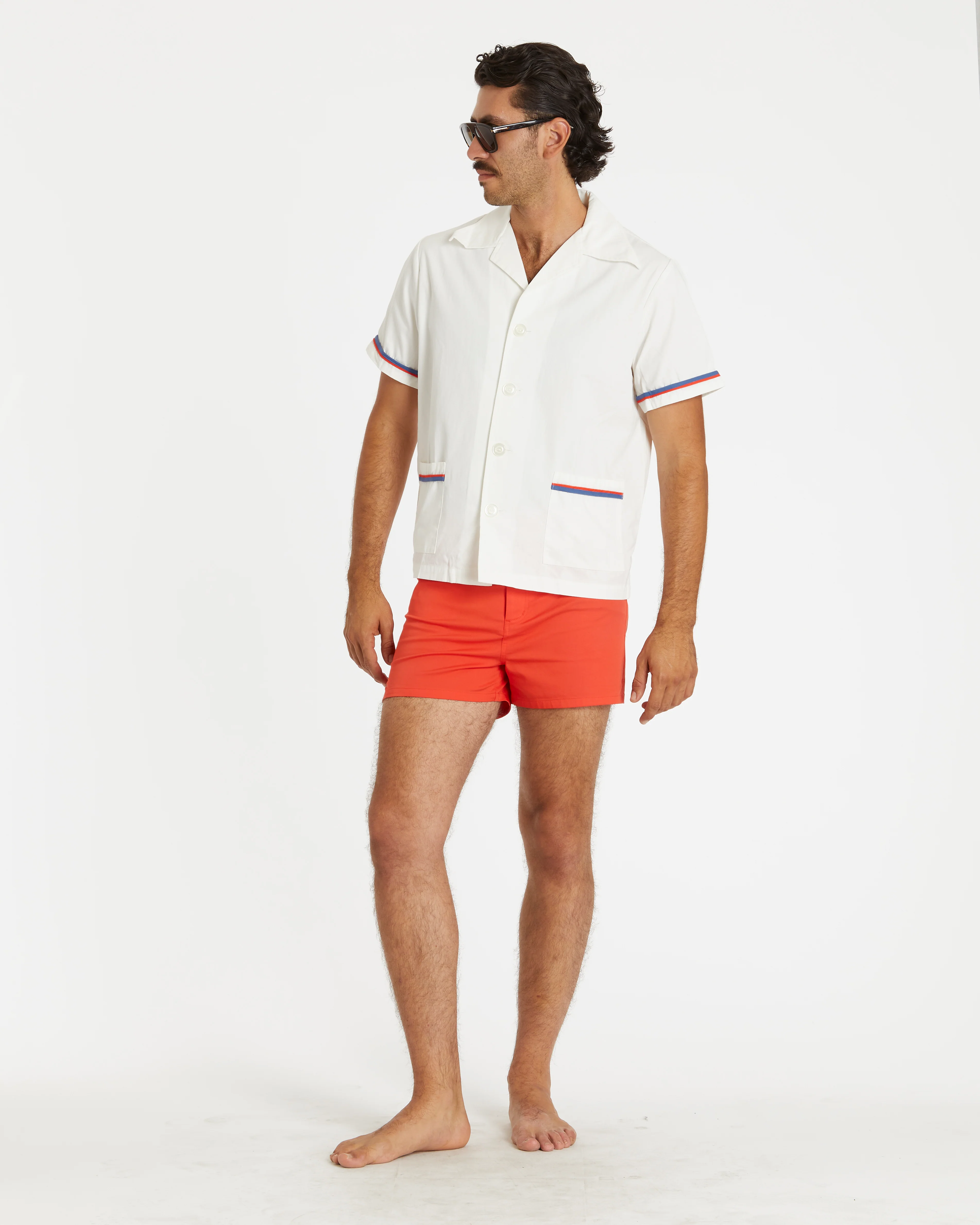 Summer Cabana Shirt (White/Navy/Red) - Image 5