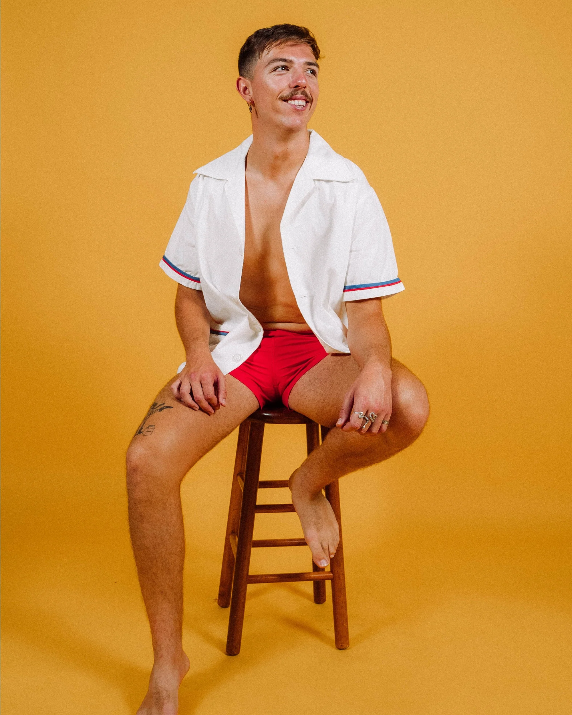 Summer Cabana Shirt (White/Navy/Red) - Image 8