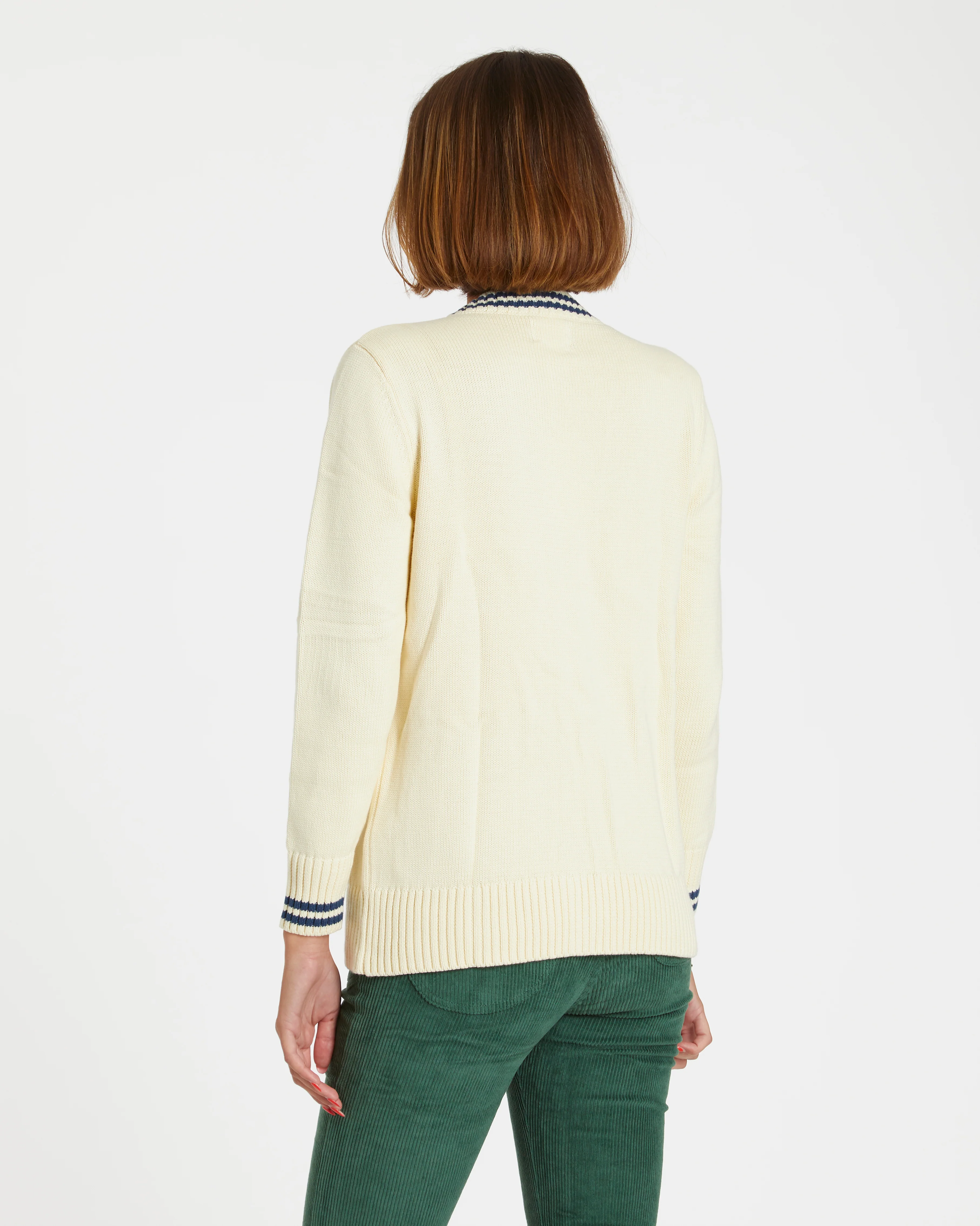Varsity Cardigan (Cream) - Image 4