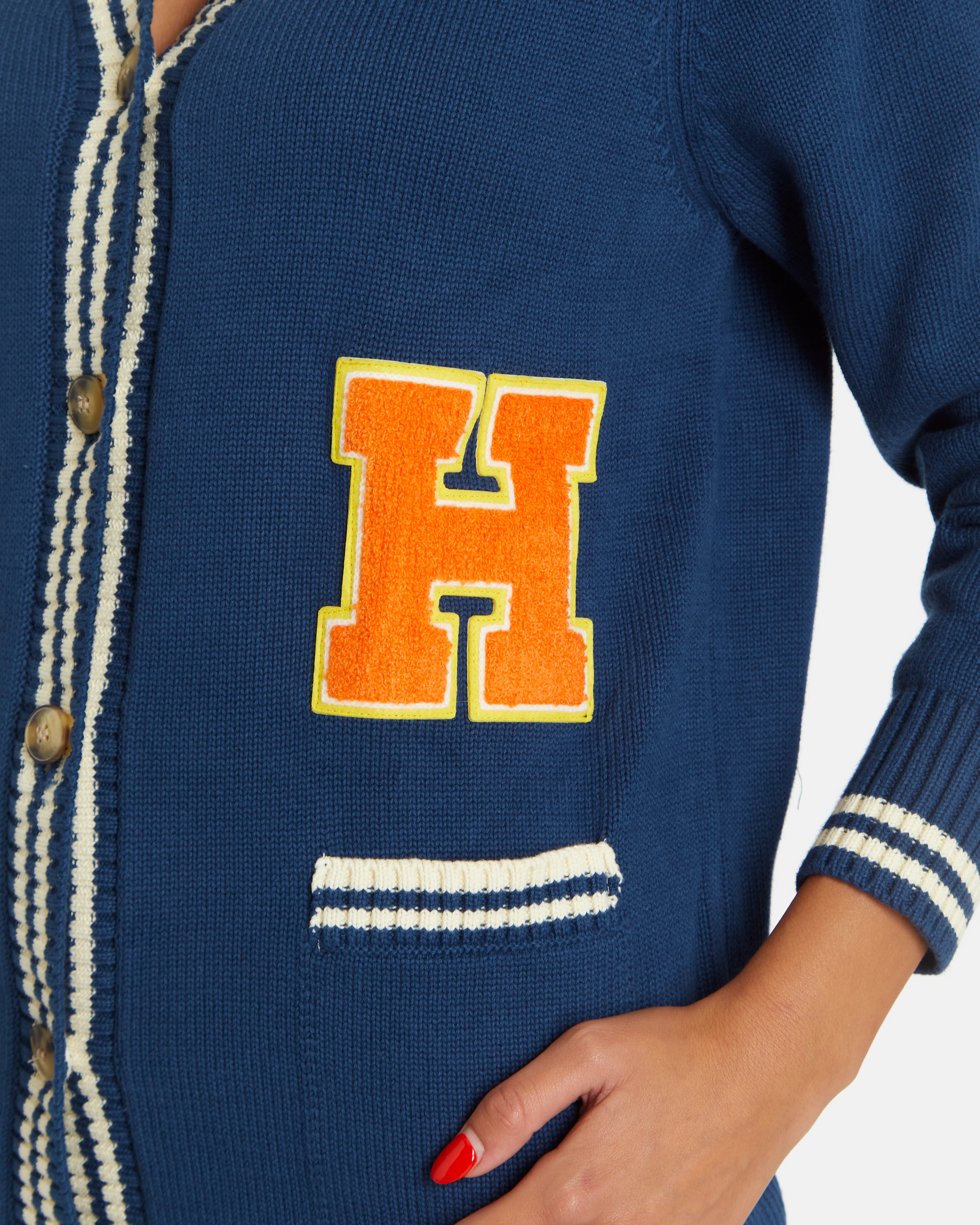 Varsity Cardigan (Navy) - Image 5