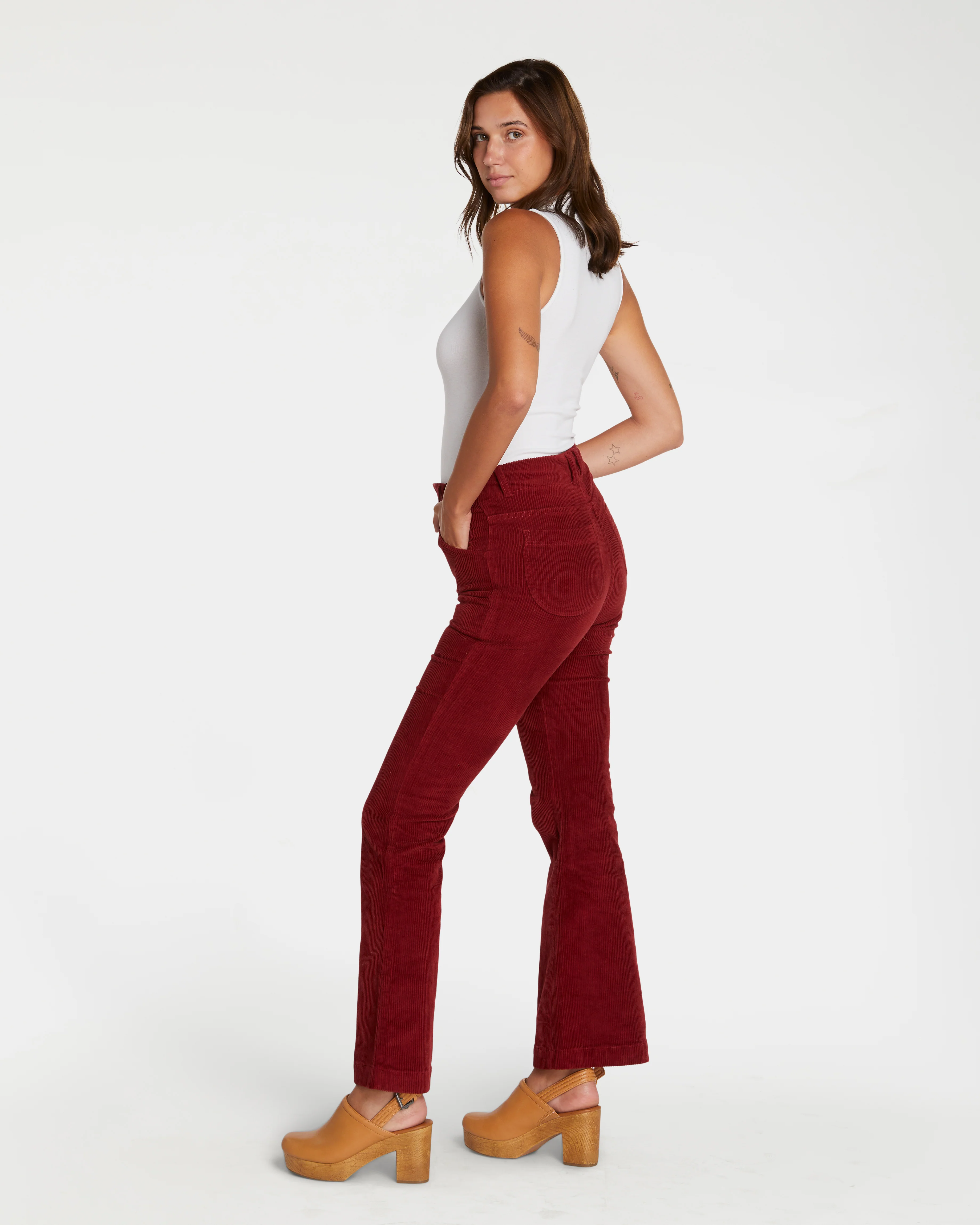 Women's Bell Bottom (Burgundy) - Image 3