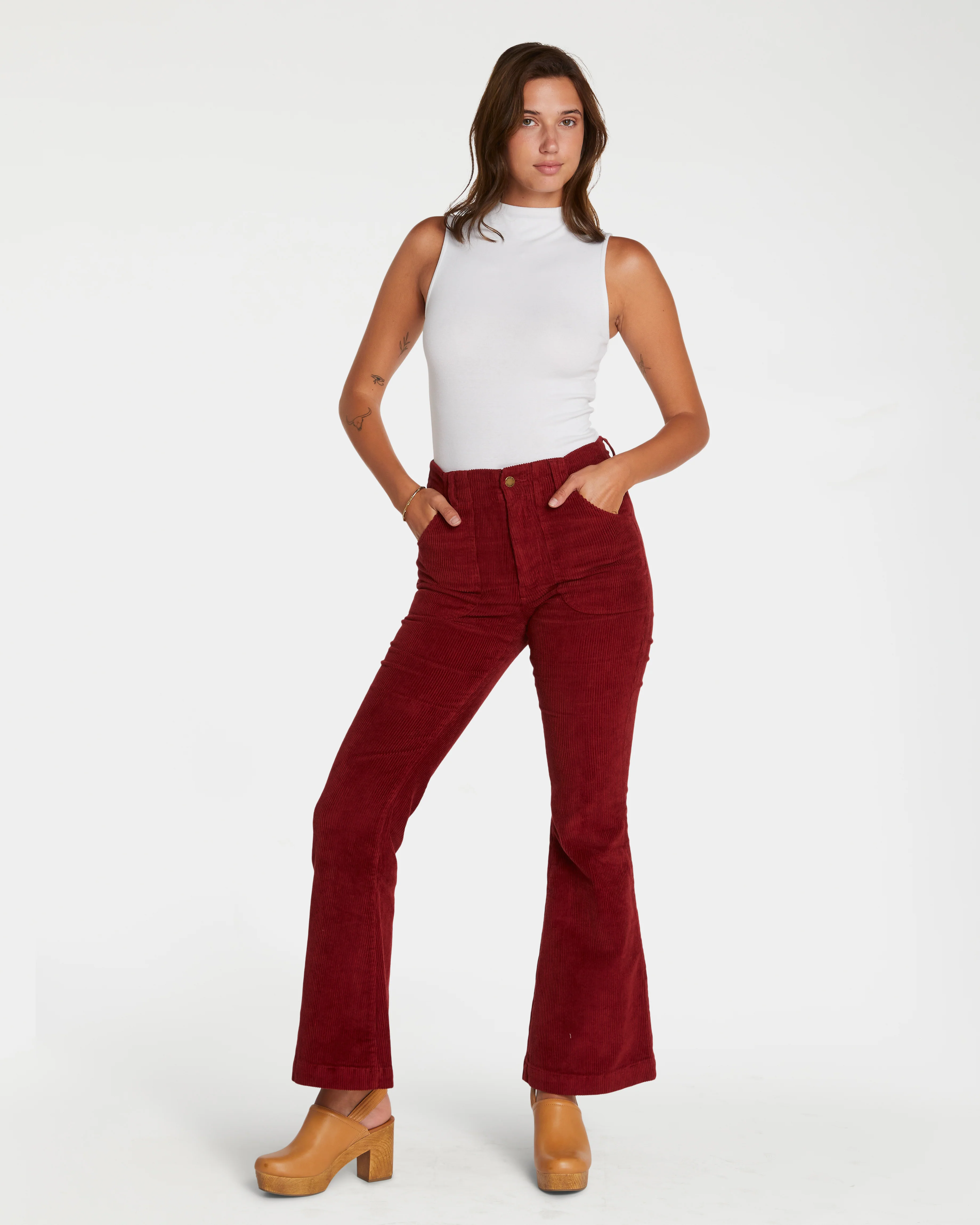 Women's Bell Bottom (Burgundy) - Image 6