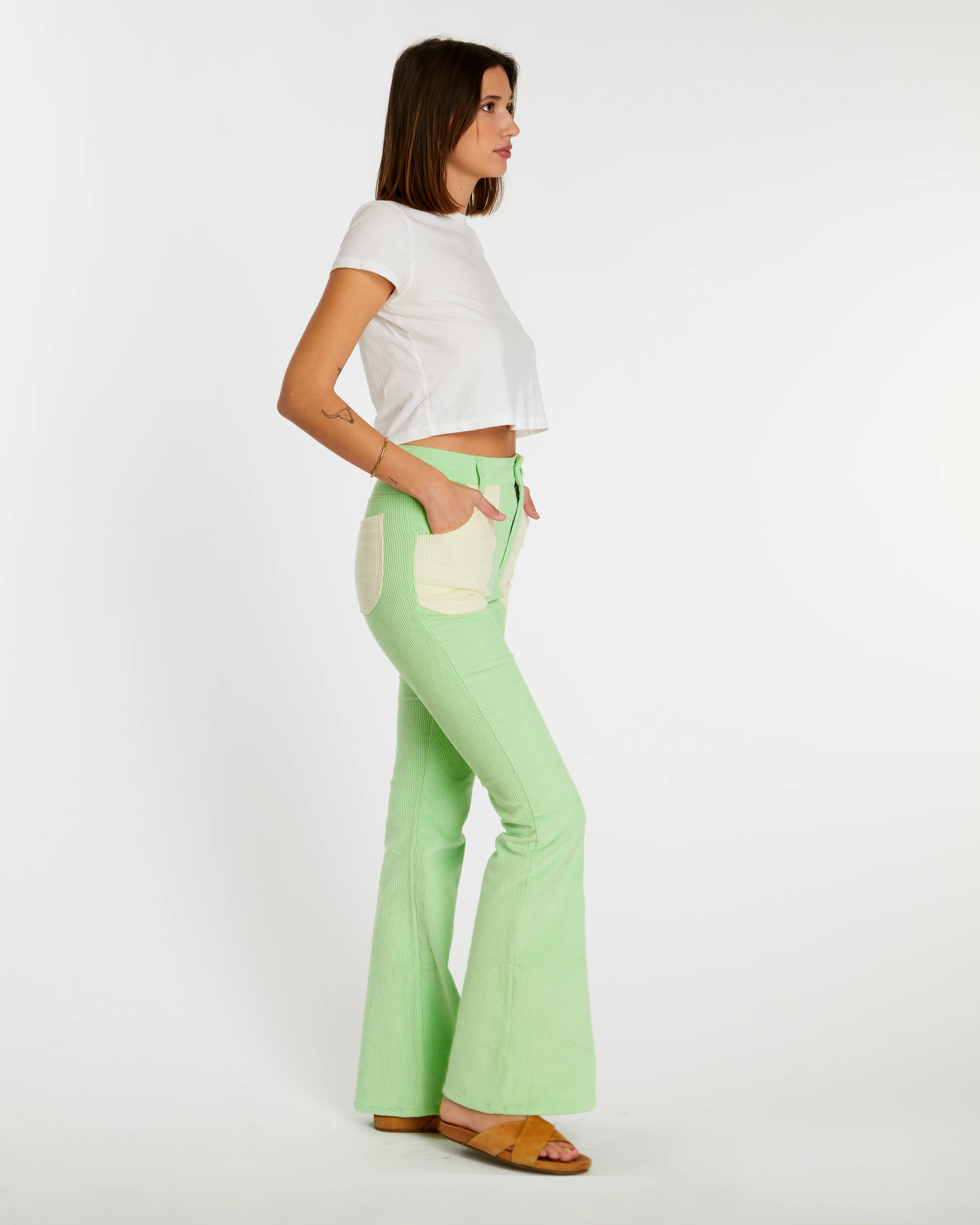 Women's Bell Bottom (Honeydew/Cream) - Image 3