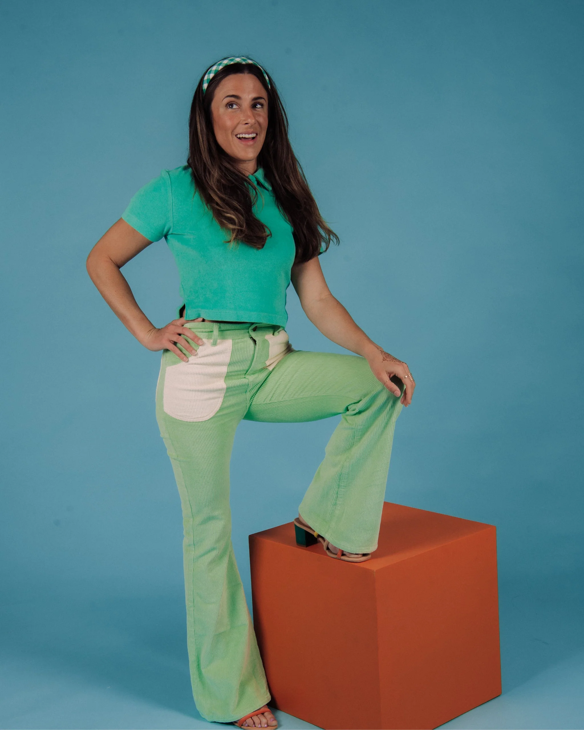 Women's Bell Bottom (Honeydew/Cream) - Image 4