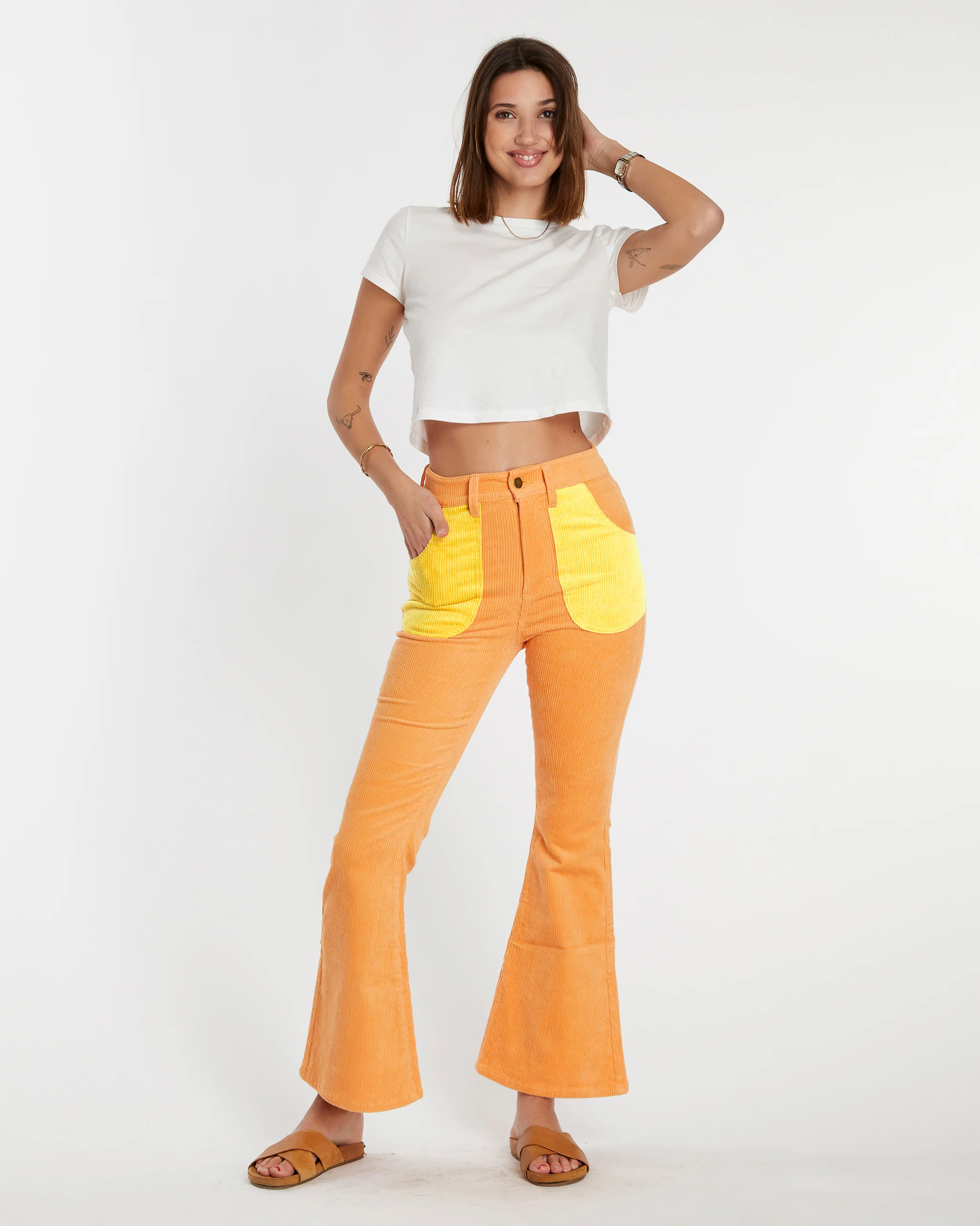 Women's Bell Bottom (Orange Poppy/Yellow) - Image 3