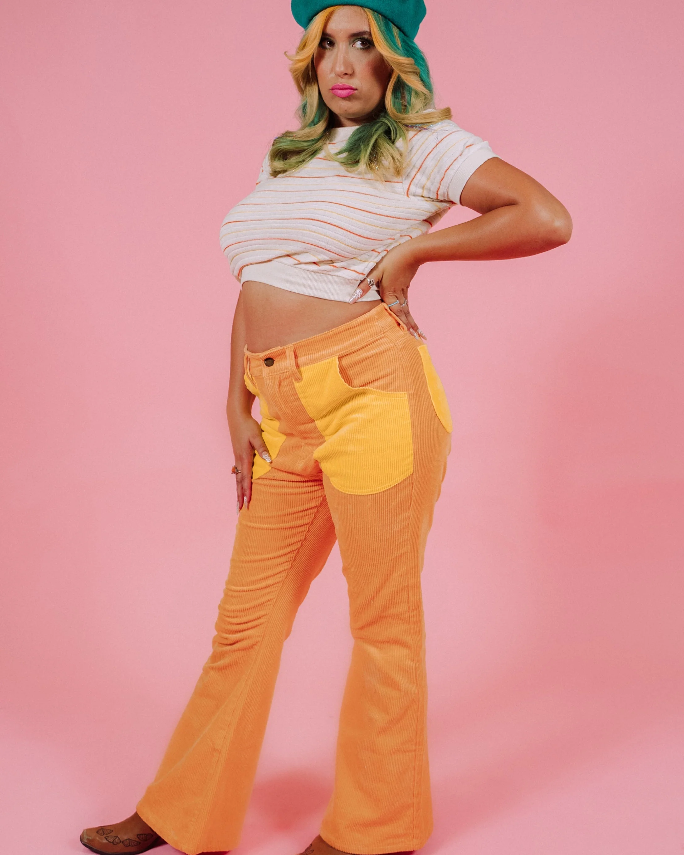 Women's Bell Bottom (Orange Poppy/Yellow) - Image 4