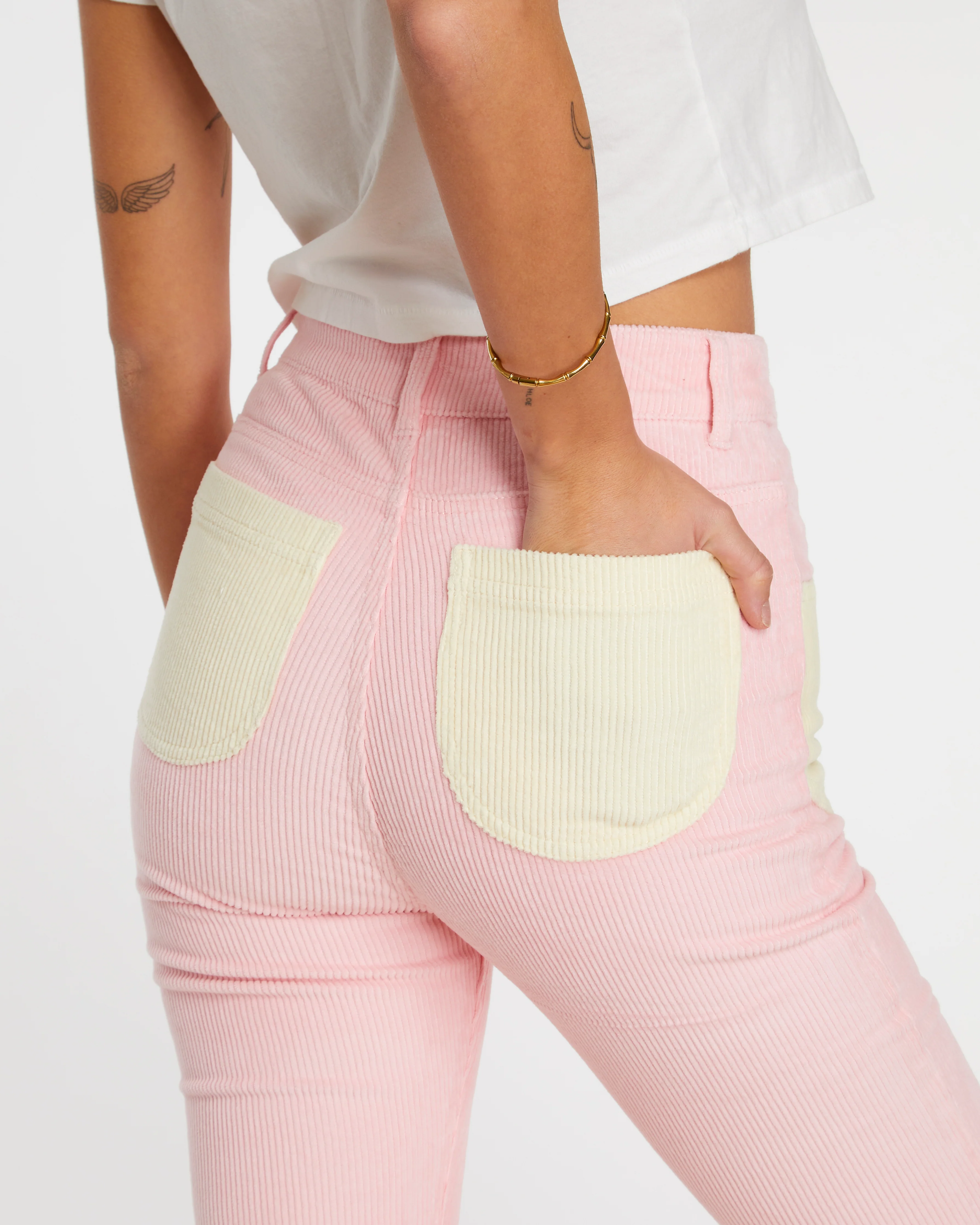 Women's Bell Bottom (Powder Pink/Cream) - Image 2