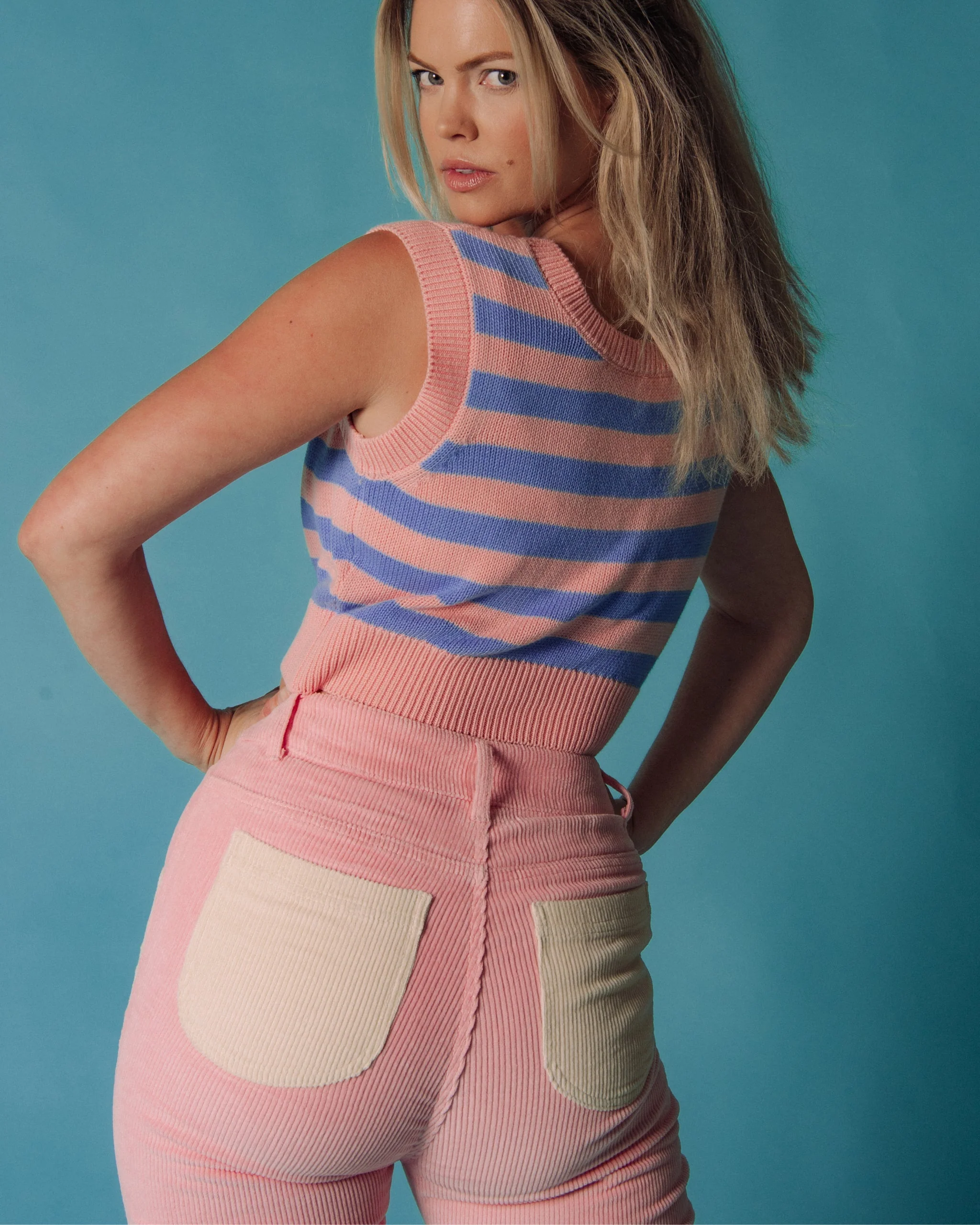 Women's Bell Bottom (Powder Pink/Cream) - Image 5