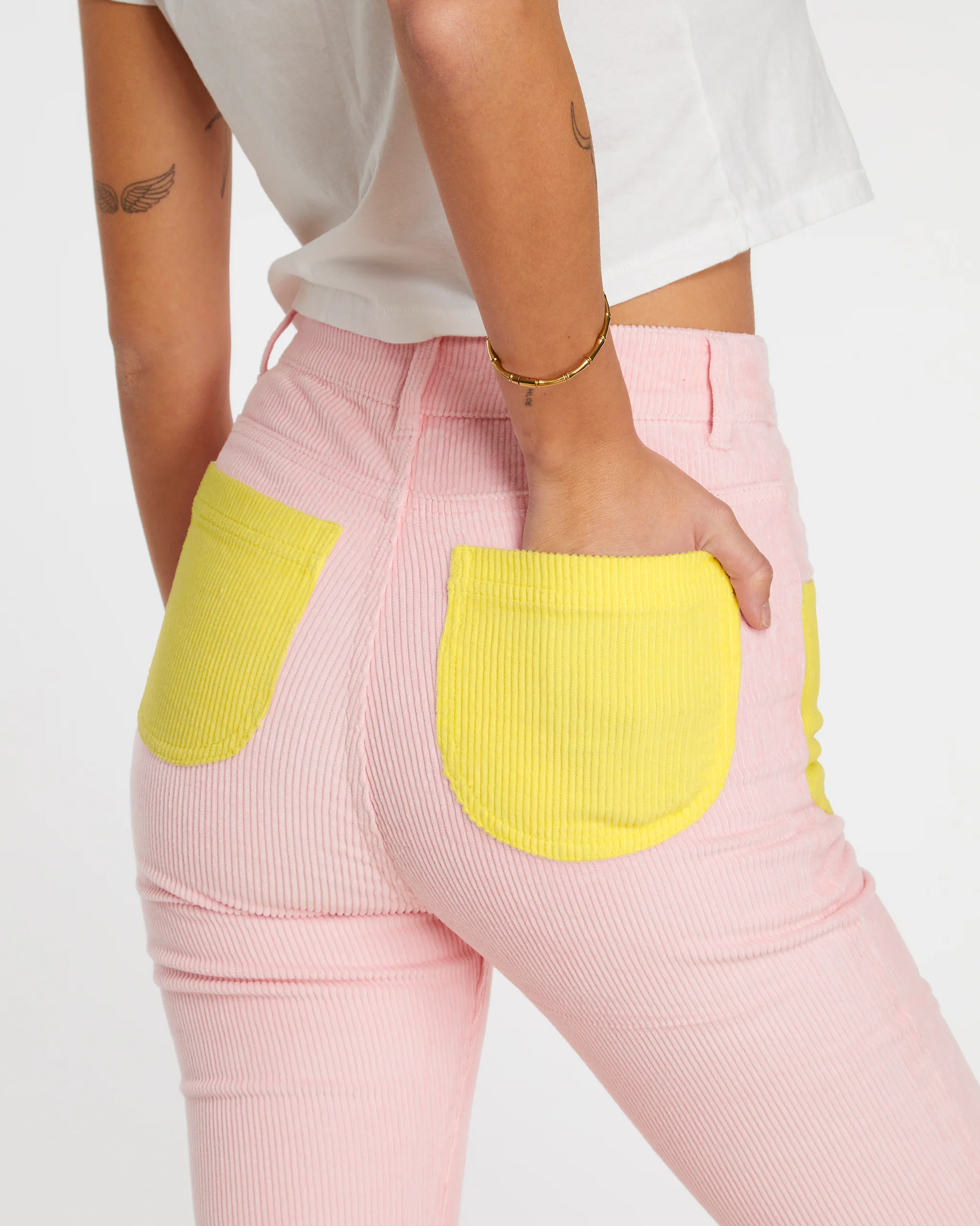 Women's Bell Bottom (Powder Pink/Yellow) - Image 4