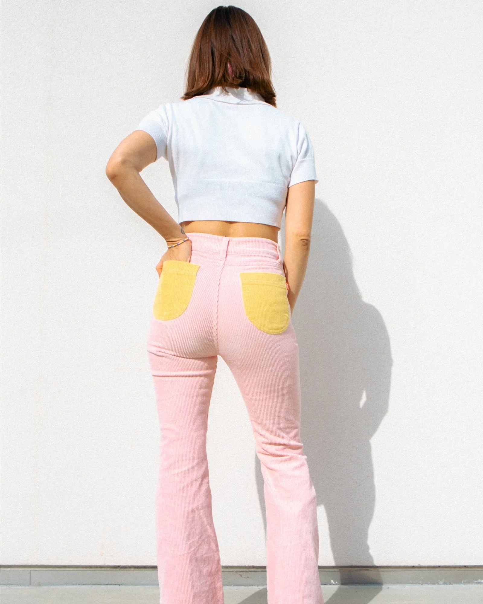 Women's Bell Bottom (Powder Pink/Yellow) - Image 5