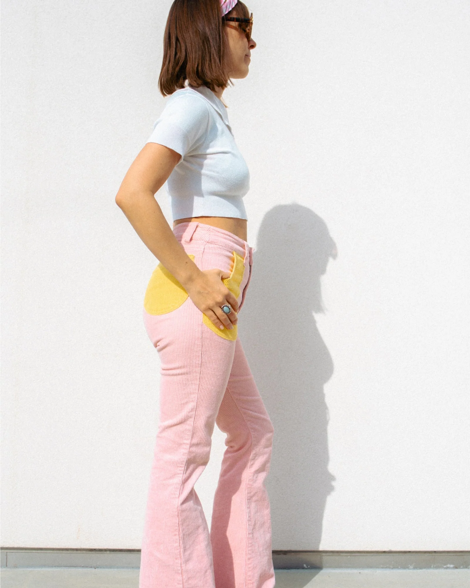 Women's Bell Bottom (Powder Pink/Yellow) - Image 6