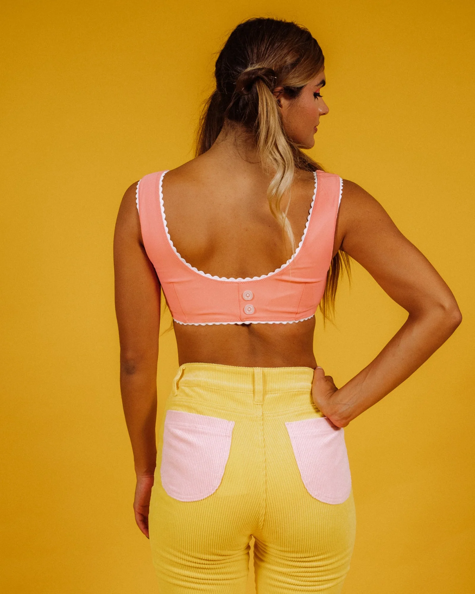 Women's Bell Bottom (Yellow/Powder Pink) - Image 4