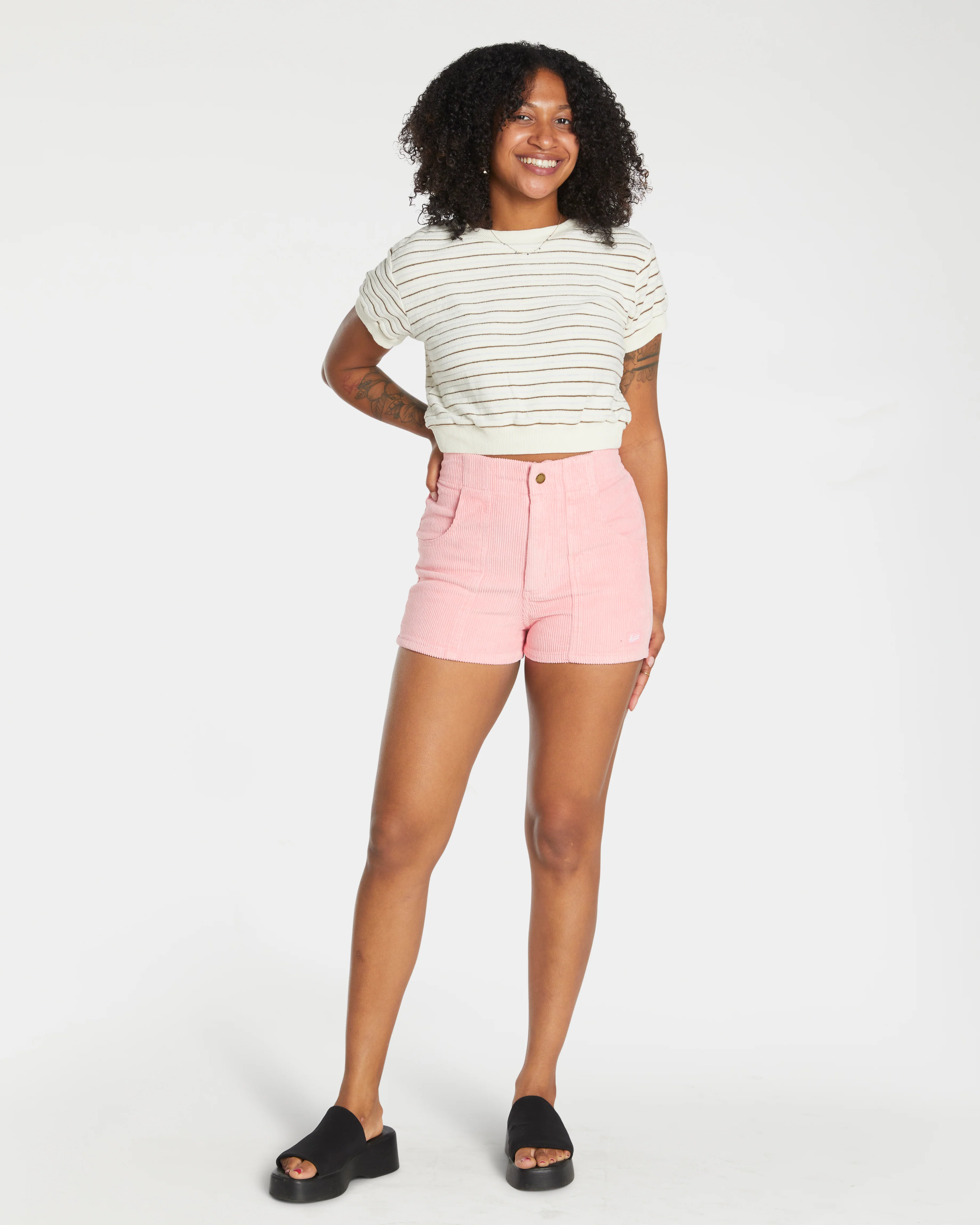 Women's Terry Tee (Cream/Brown) - Image 11